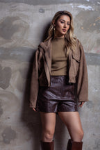 Jaqueta bomber camurça