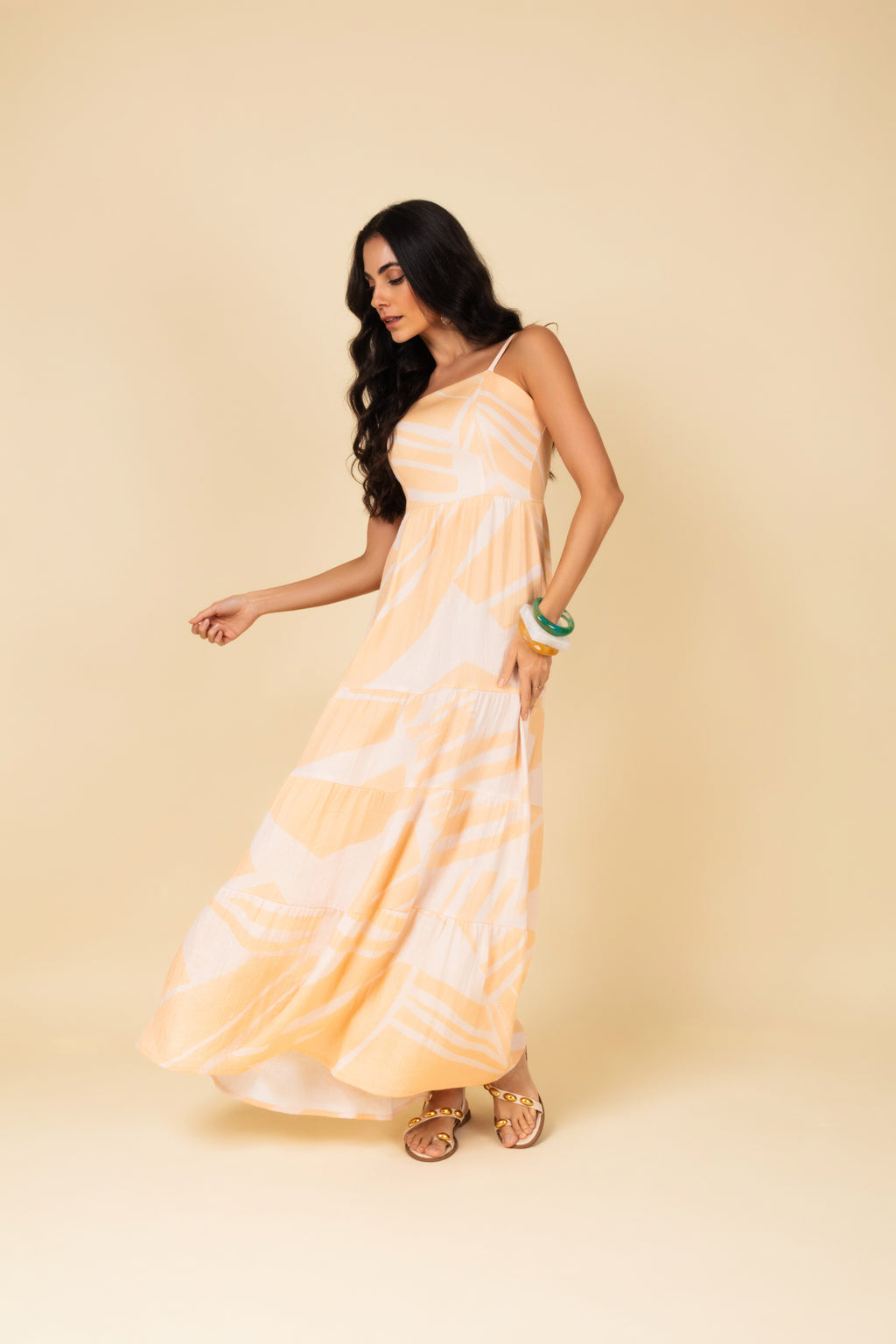 Vestido longo estampado