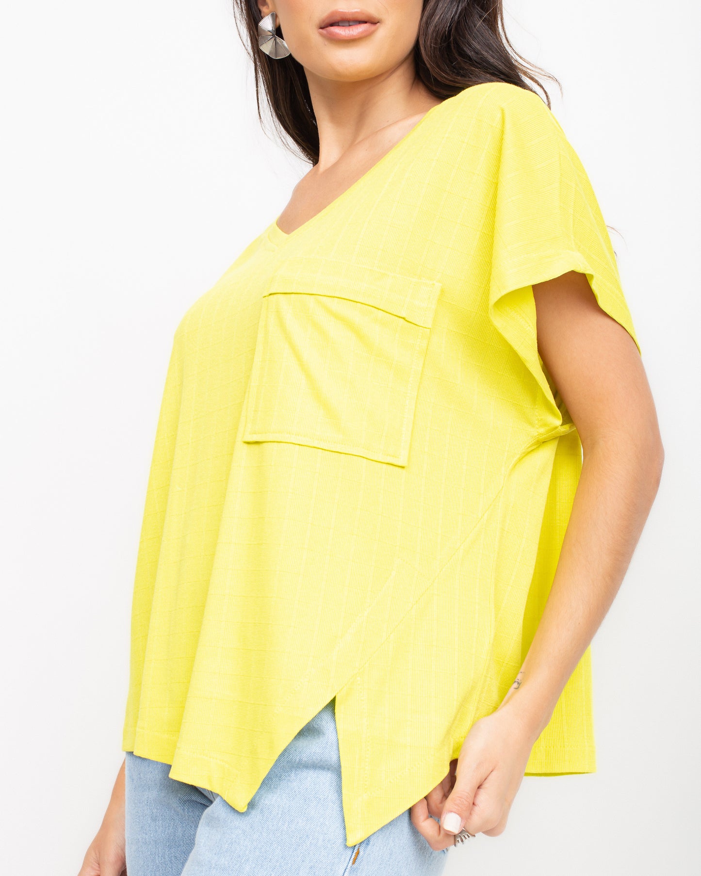 Blusa malha com recorte