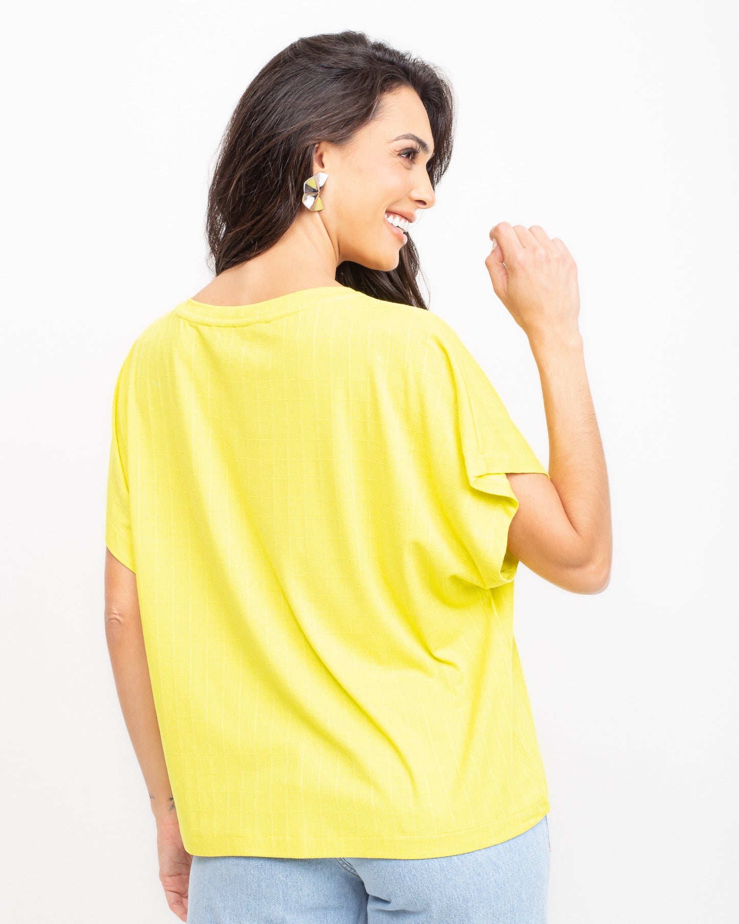 Blusa malha com recorte