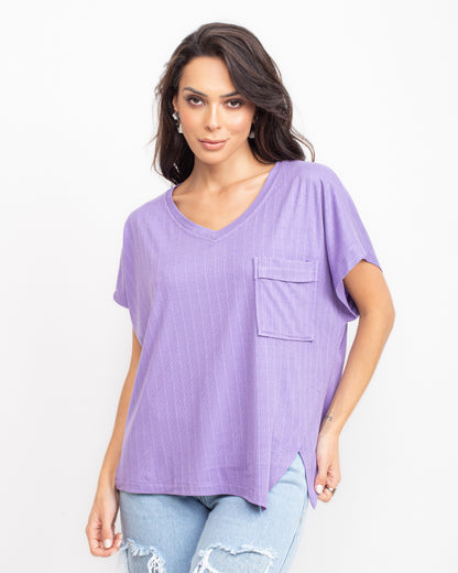 Blusa malha com recorte