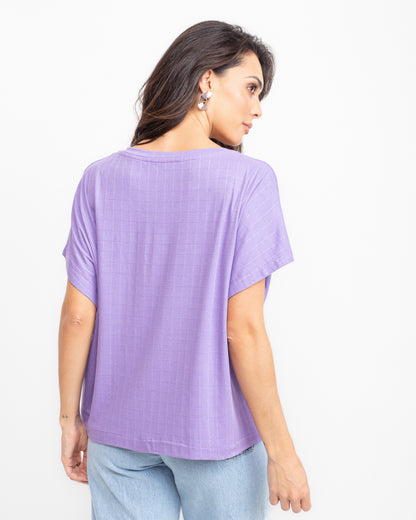 Blusa malha com recorte