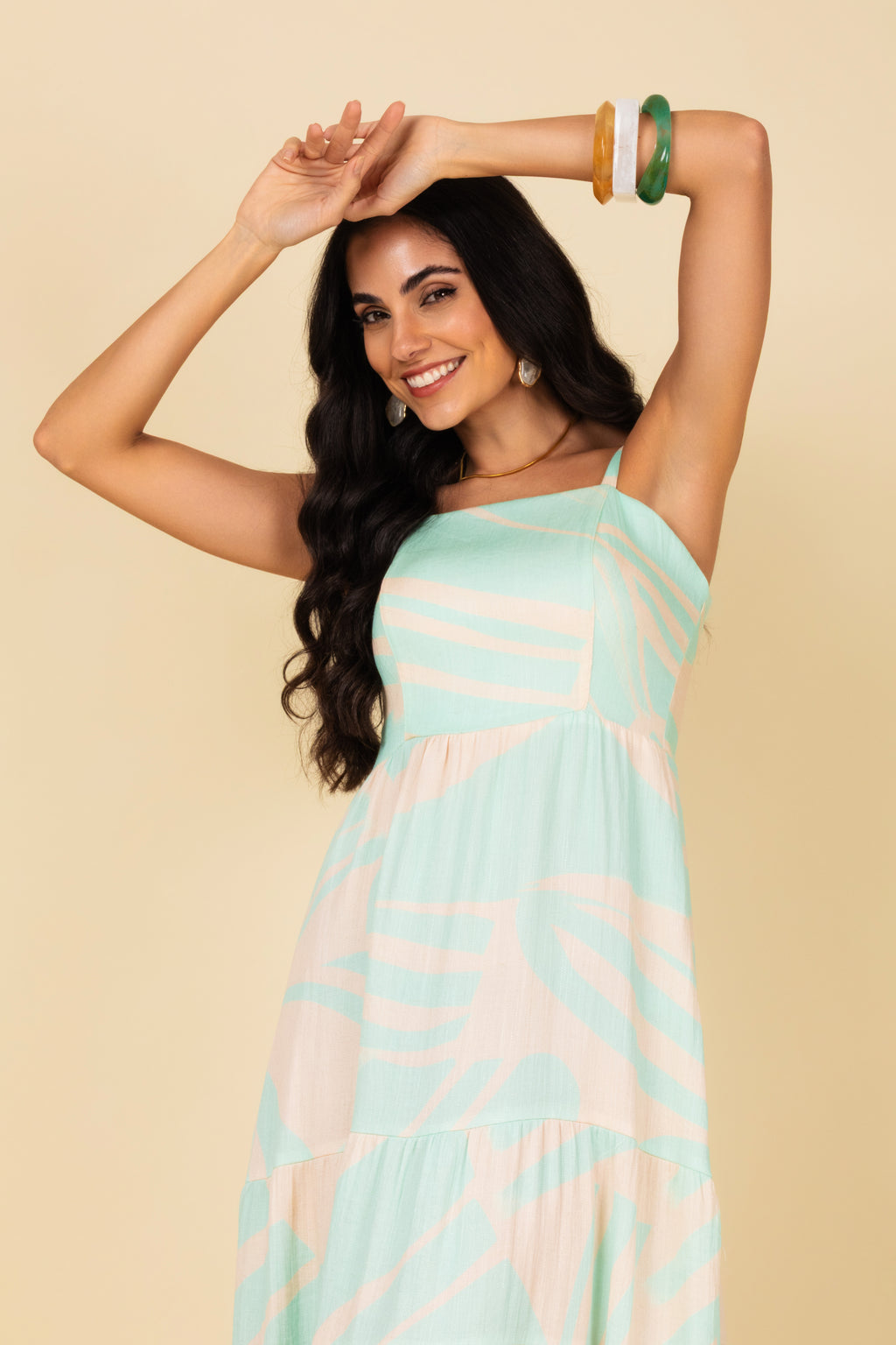 Vestido longo estampado