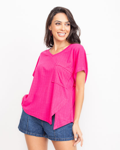 Blusa malha com recorte