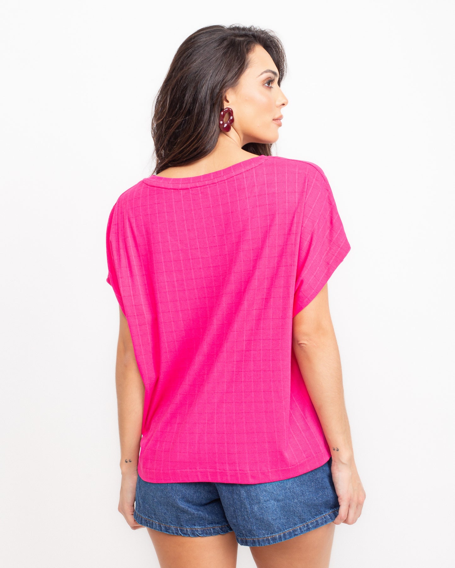 Blusa malha com recorte