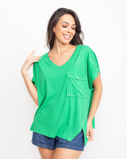 Blusa malha com recorte