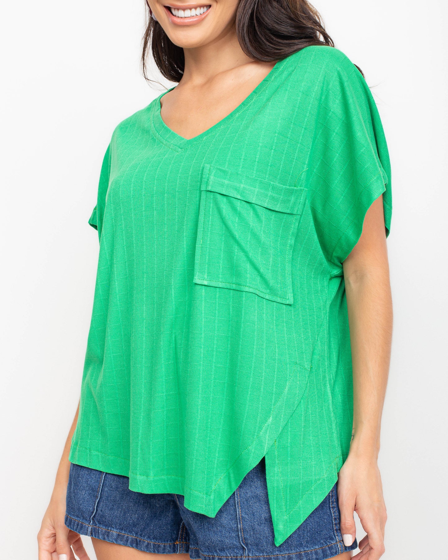 Blusa malha com recorte