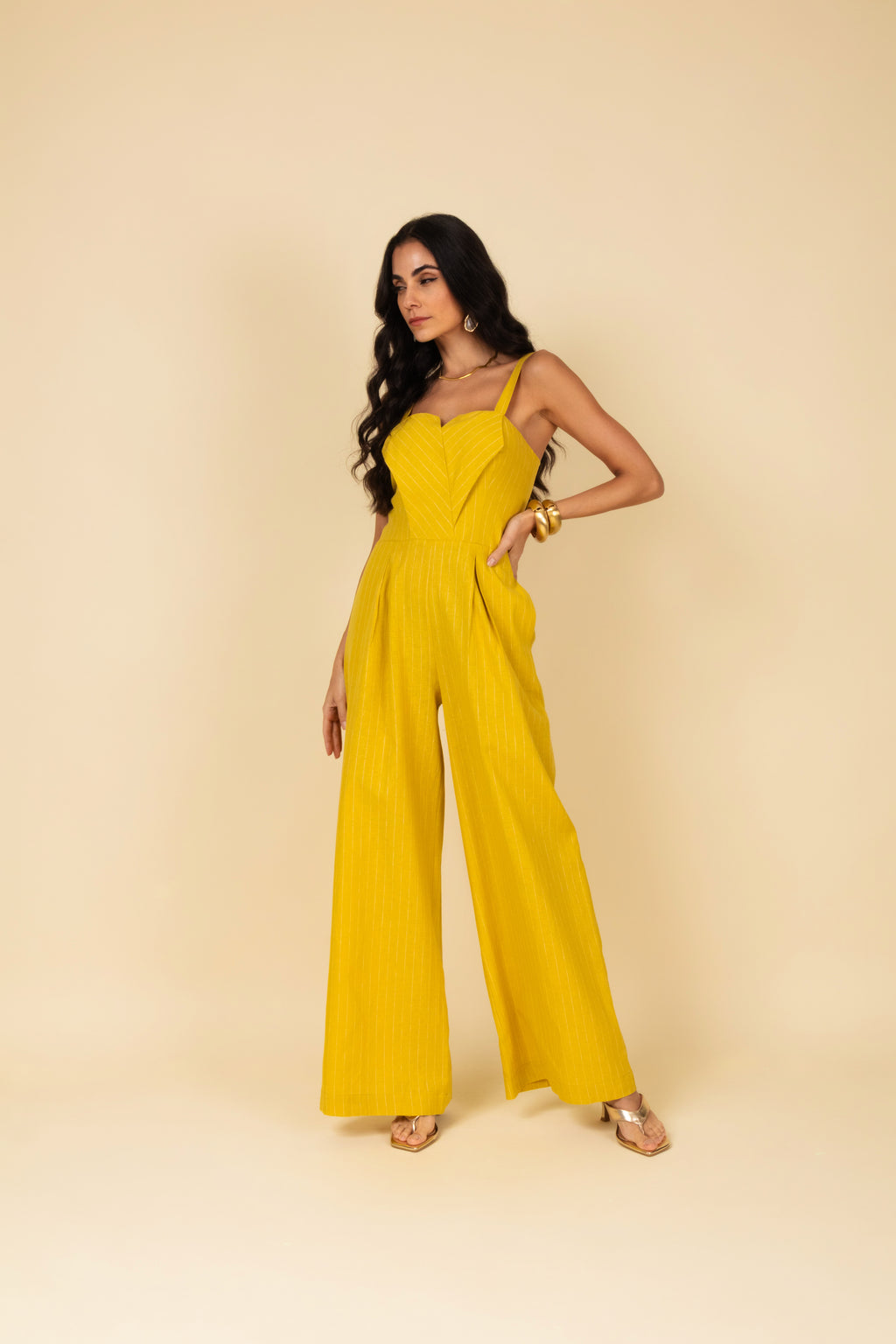 Macacão com estampa de listras