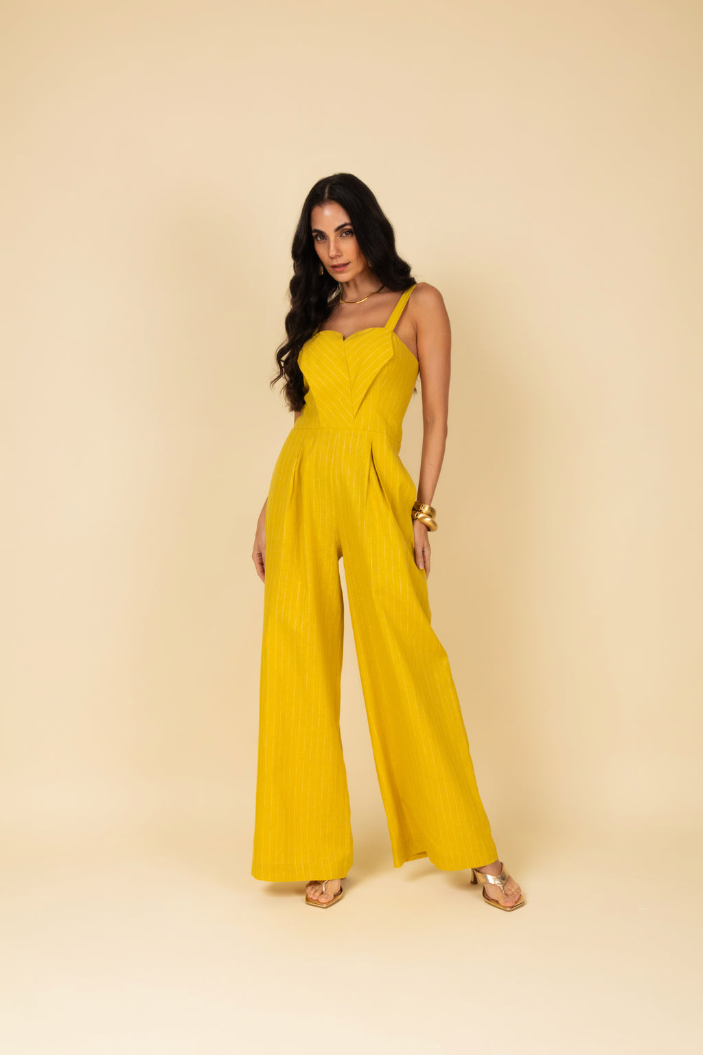 Macacão com estampa de listras