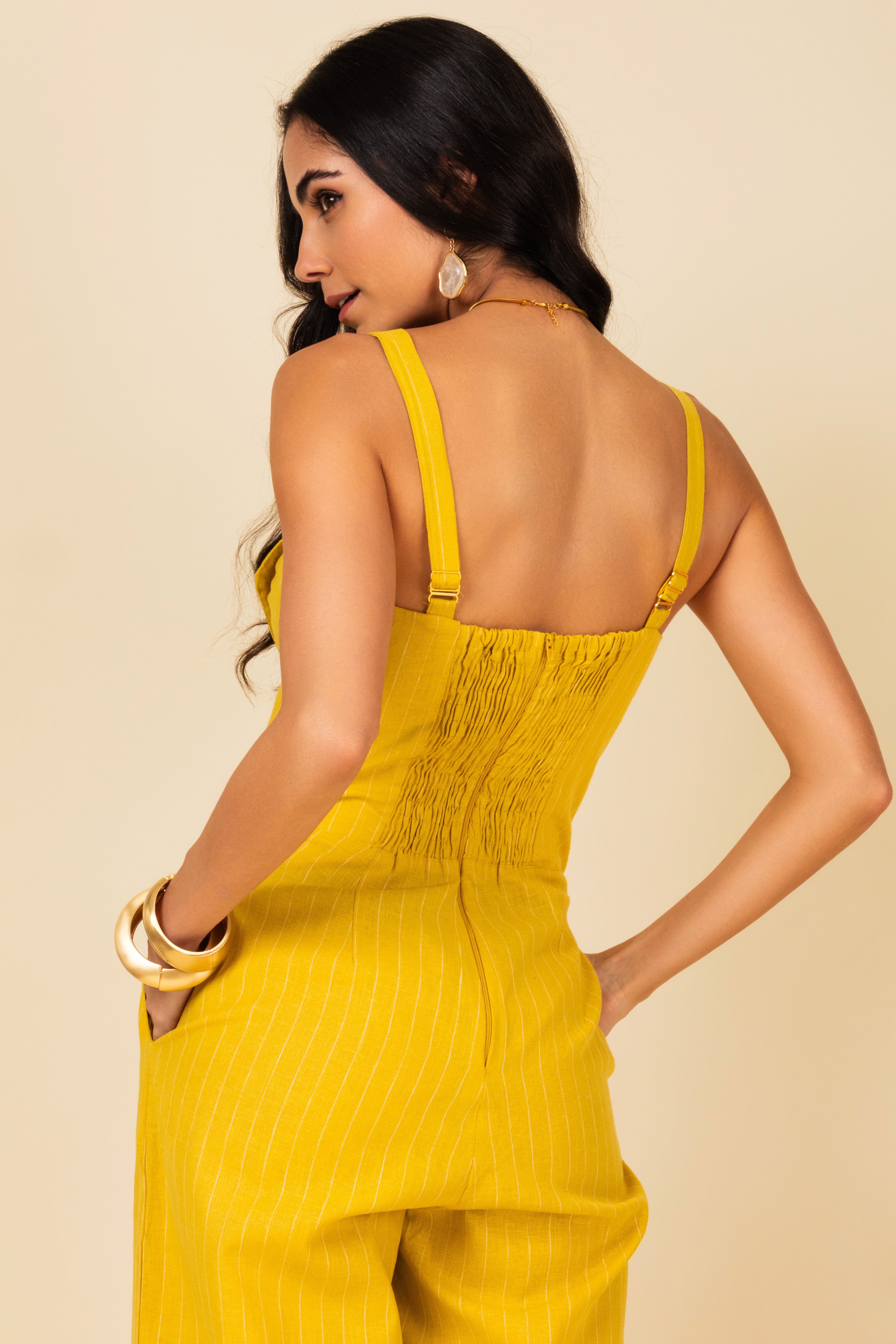 Macacão com estampa de listras