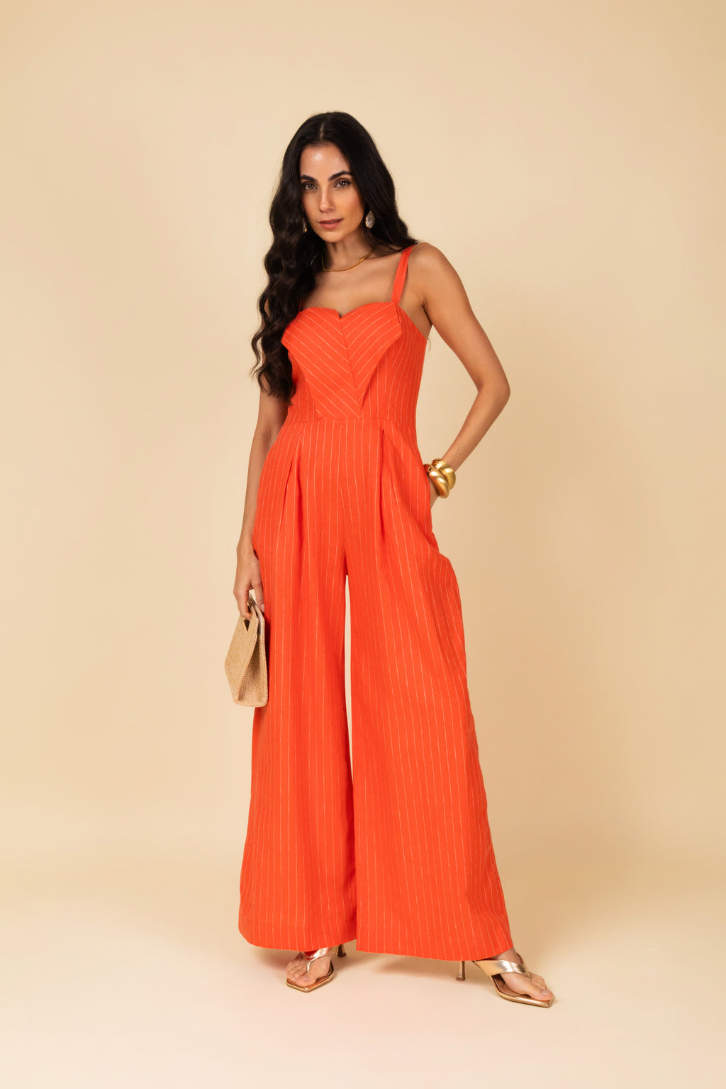 Macacão com estampa de listras