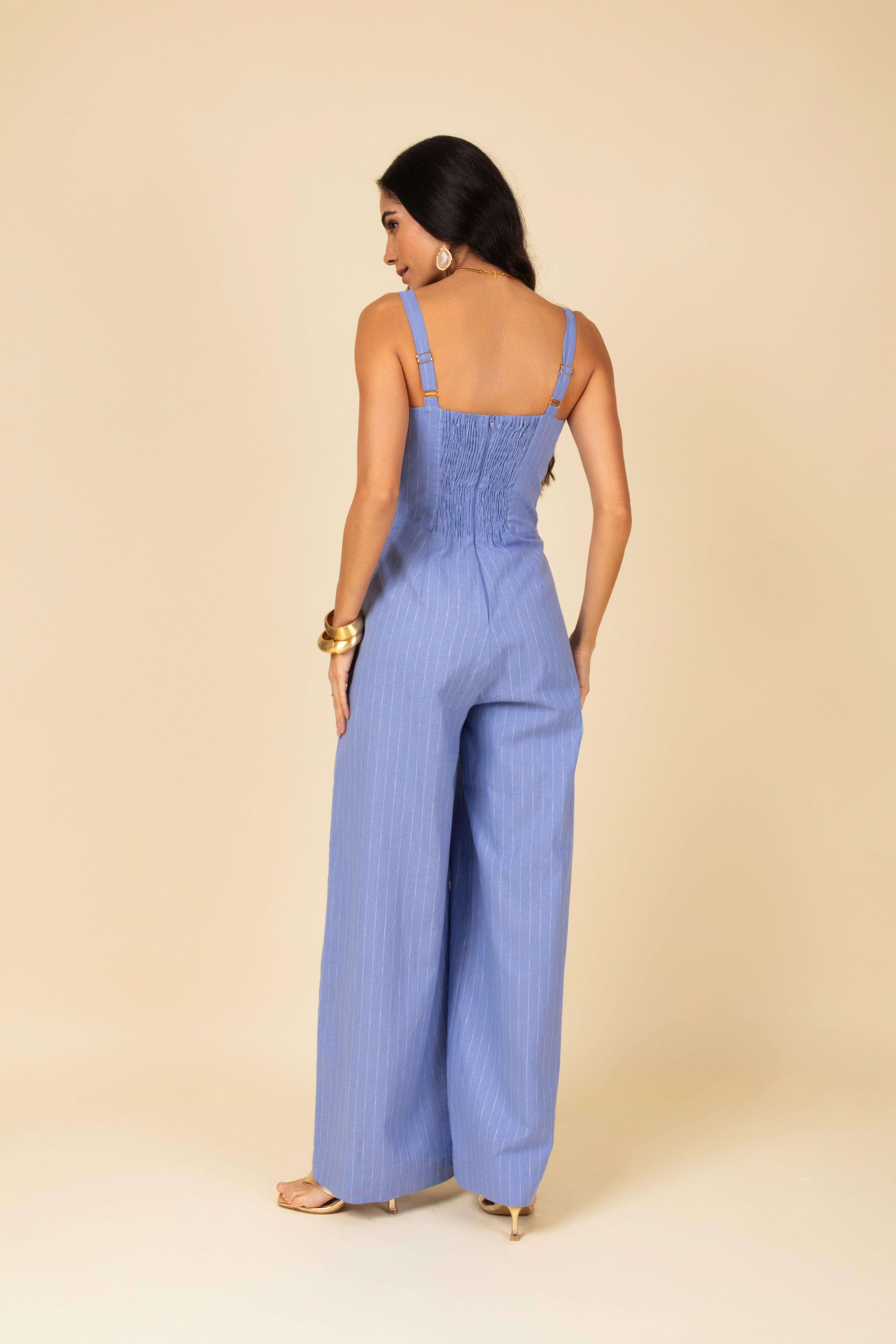 Macacão com estampa de listras