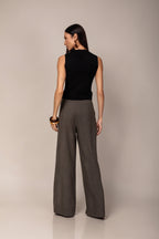 Calça pantalona de linho