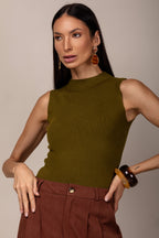 Regata tricot gola média