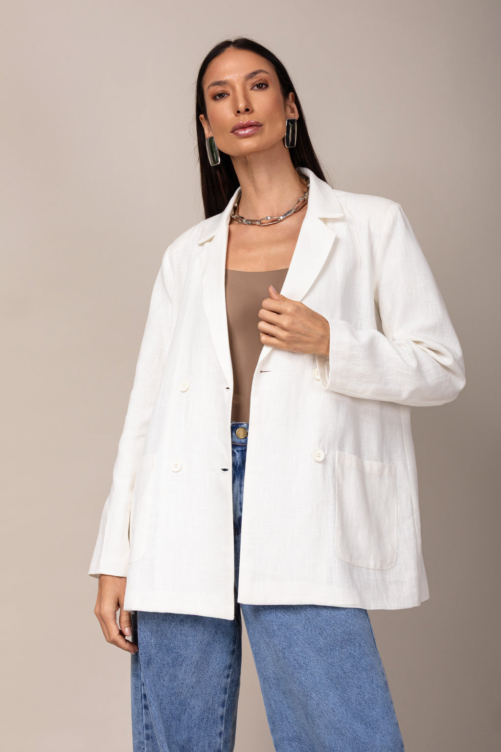 Max Blazer em linho