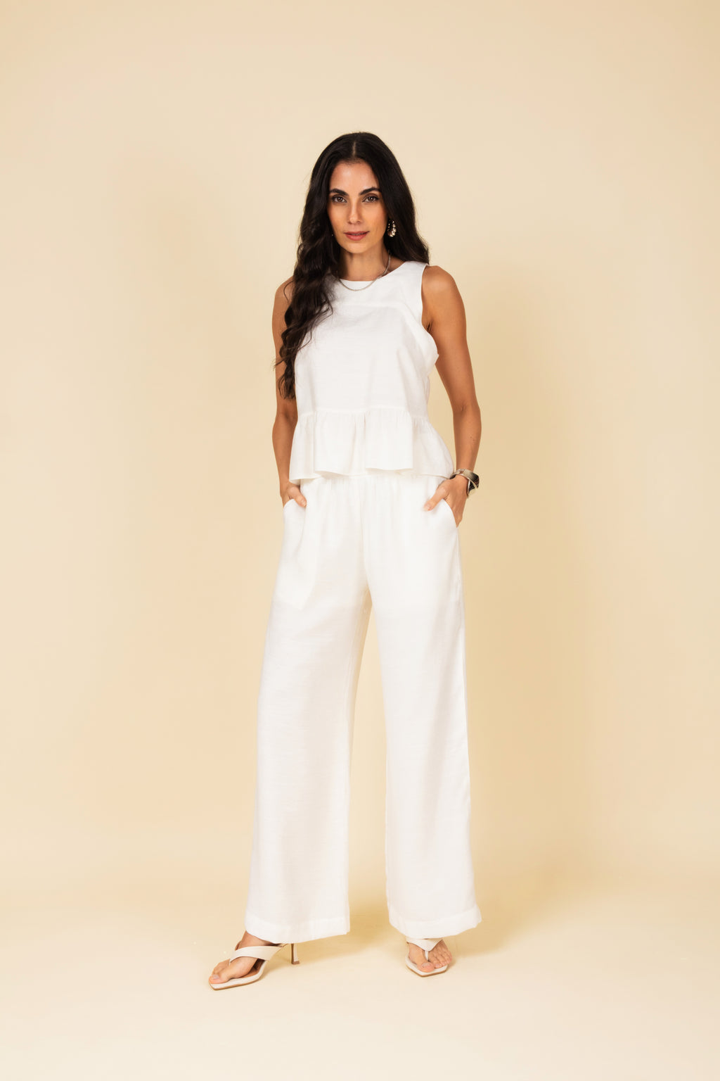 Regata Peplum e Calça Pantalona