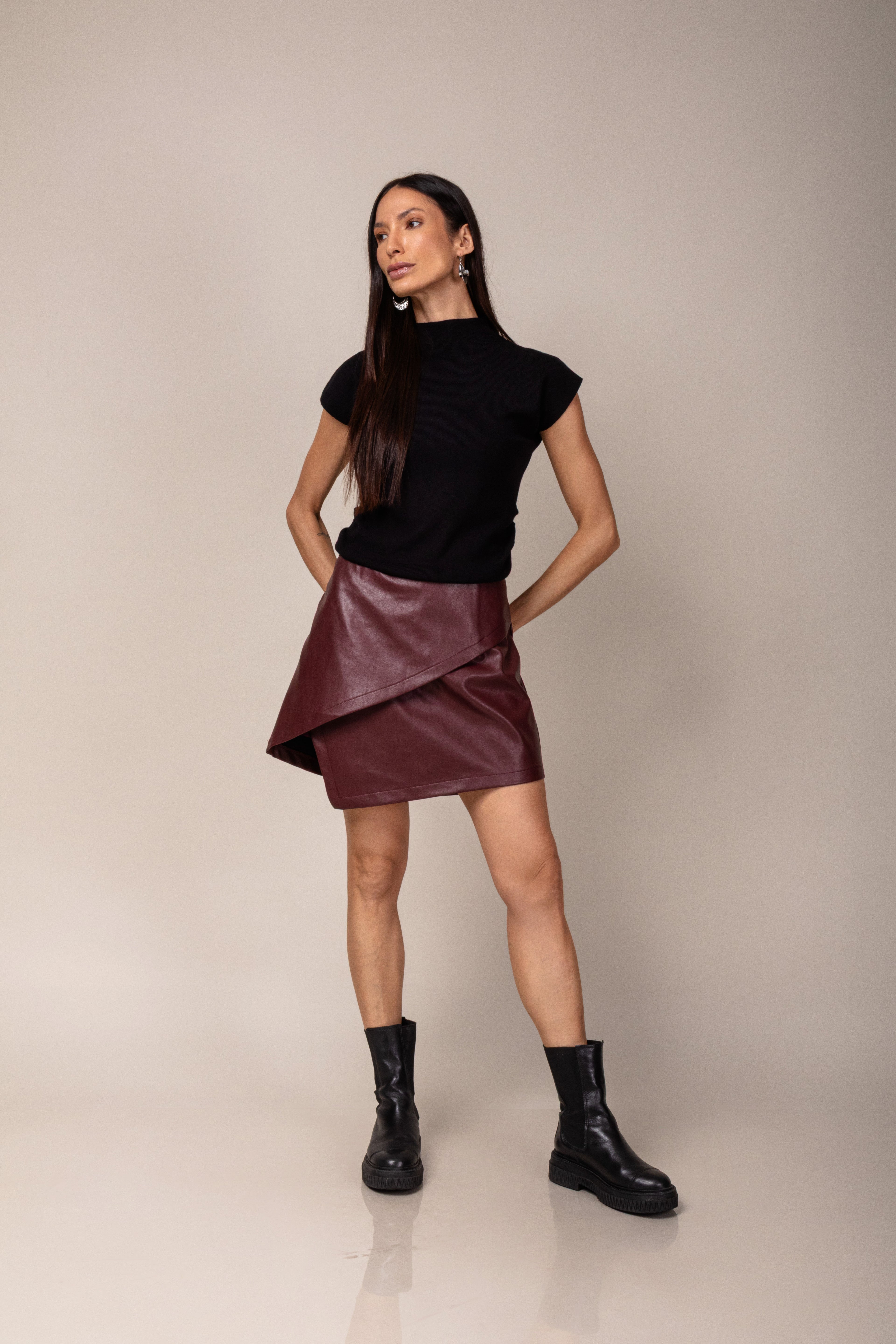 Blusa cashmere franzido lateral