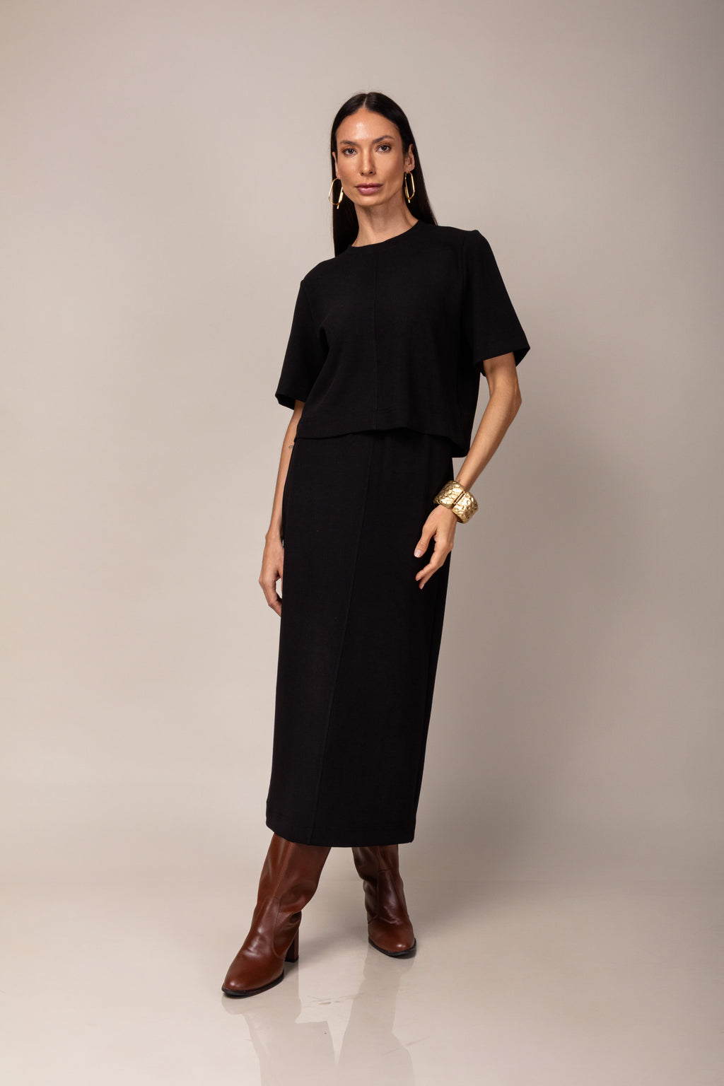 Conjunto de saia em malha