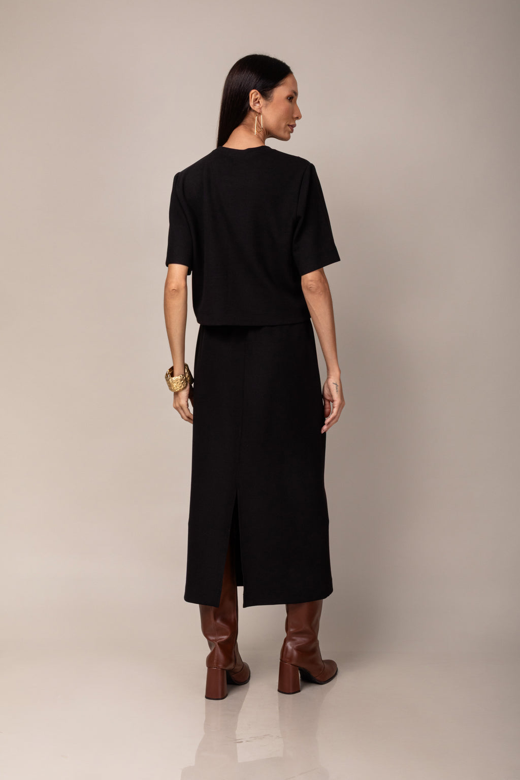 Conjunto de saia em malha