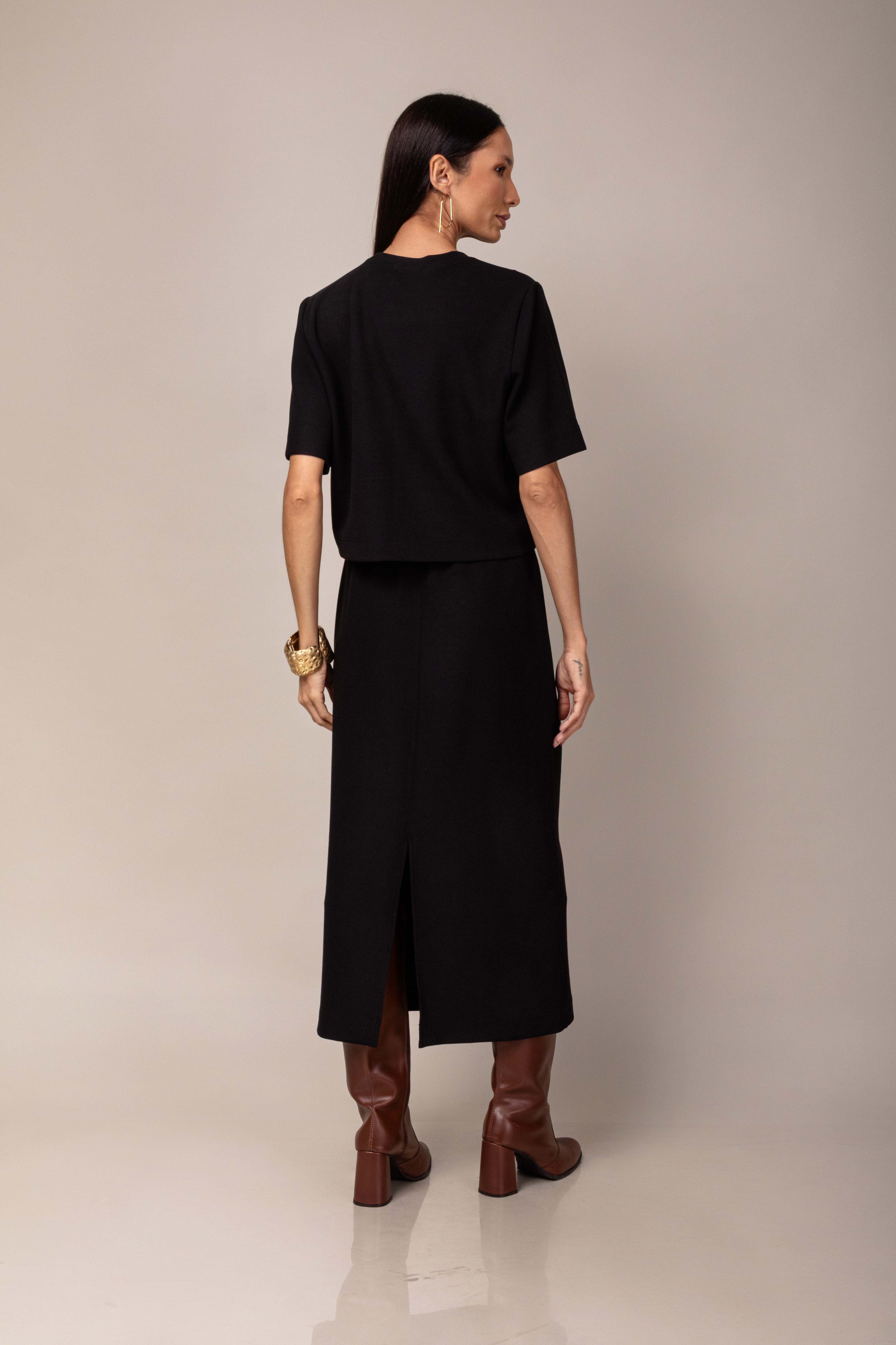 Conjunto de saia em malha