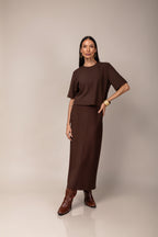 Conjunto de saia em malha