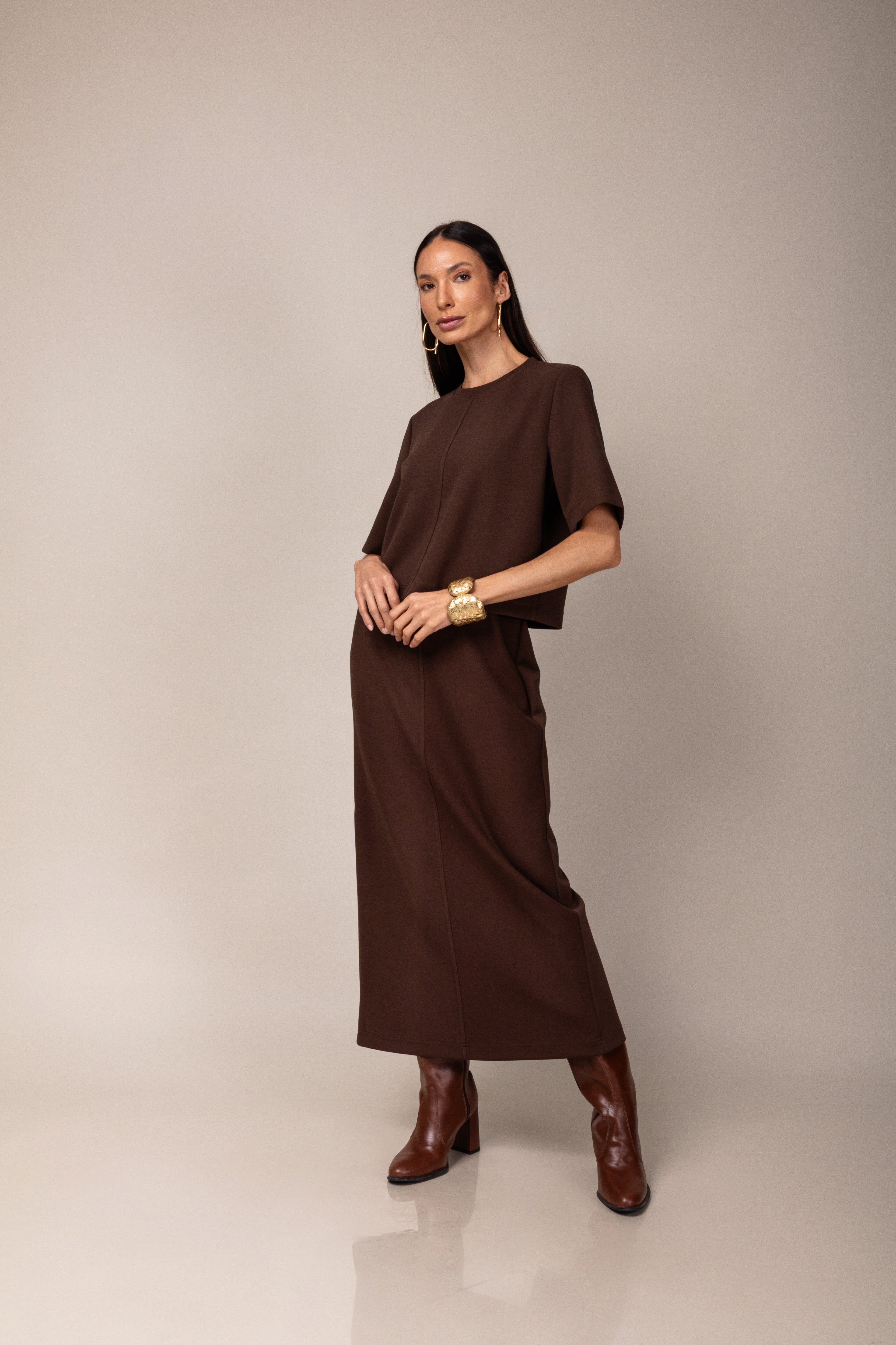 Conjunto de saia em malha