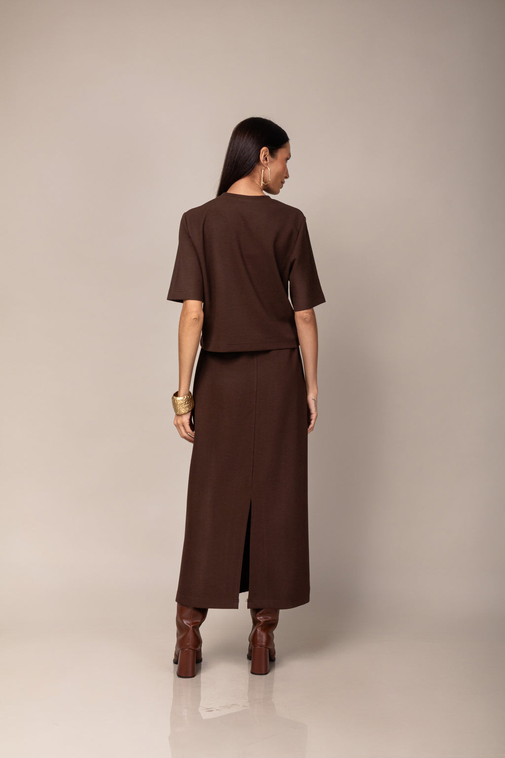 Conjunto de saia em malha