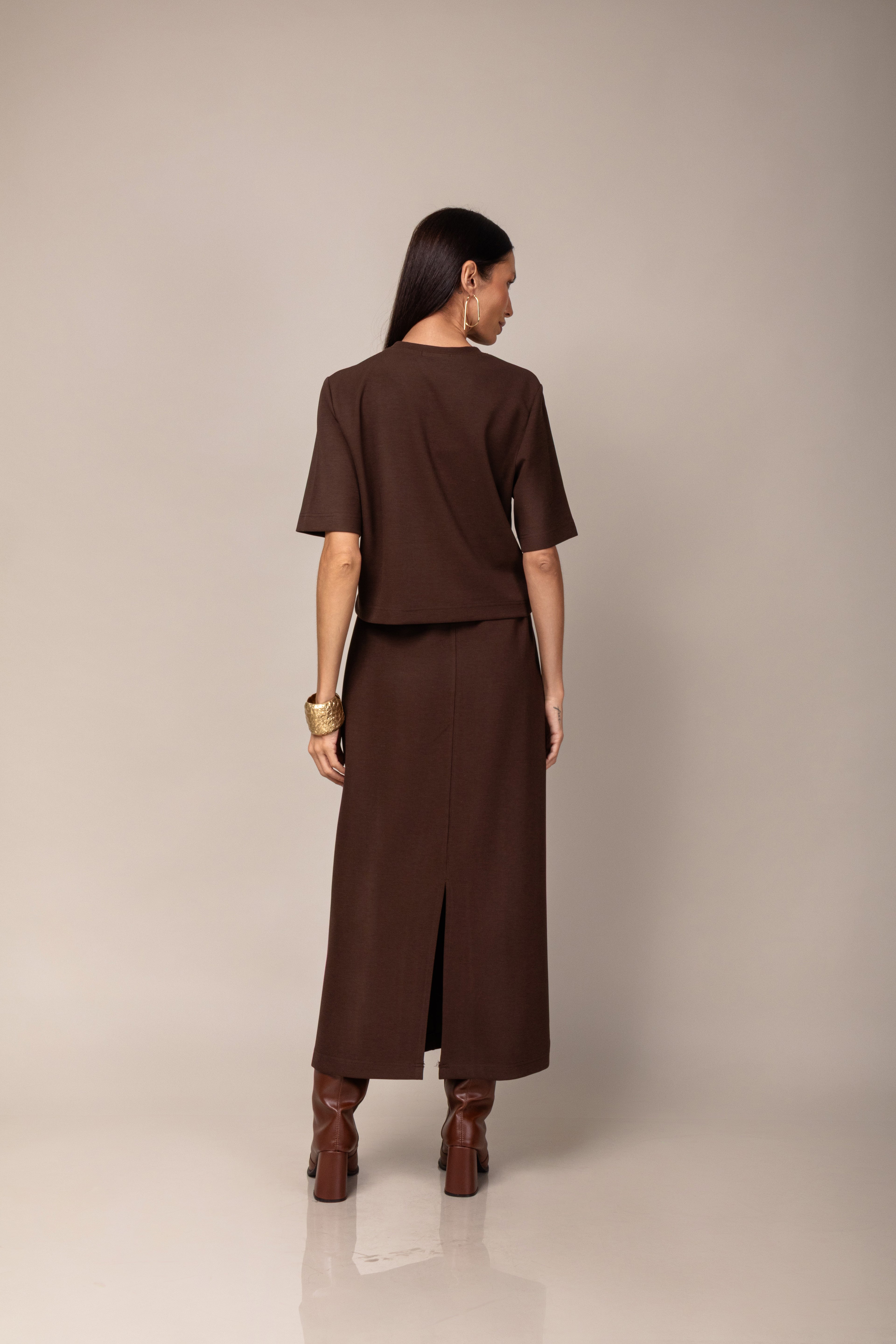 Conjunto de saia em malha