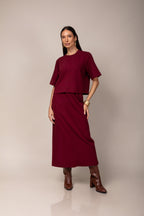 Conjunto de saia em malha