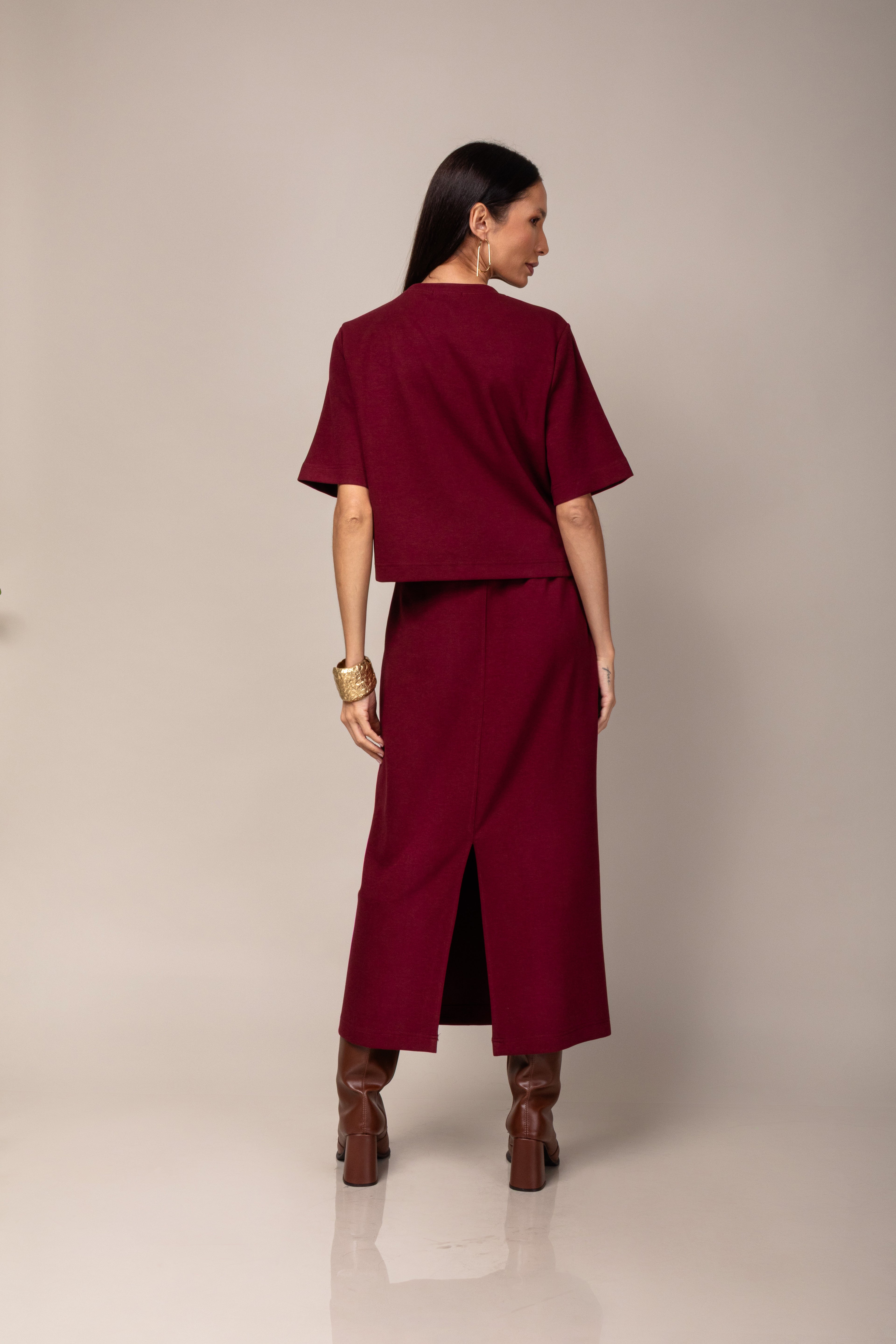 Conjunto de saia em malha