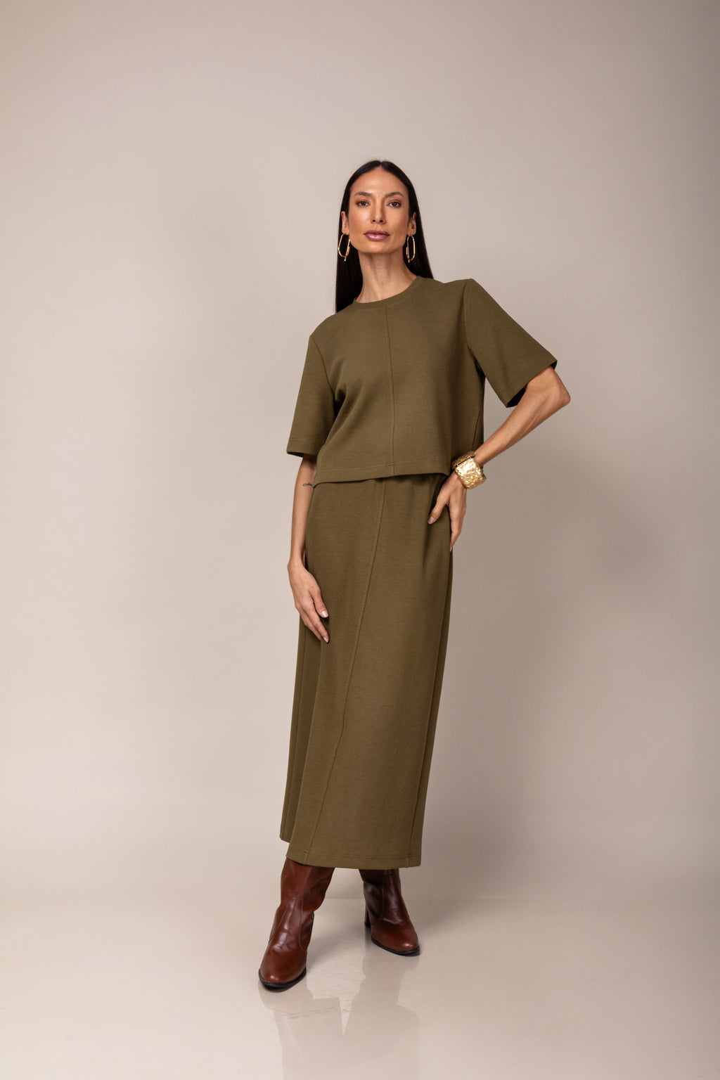 Conjunto de saia em malha