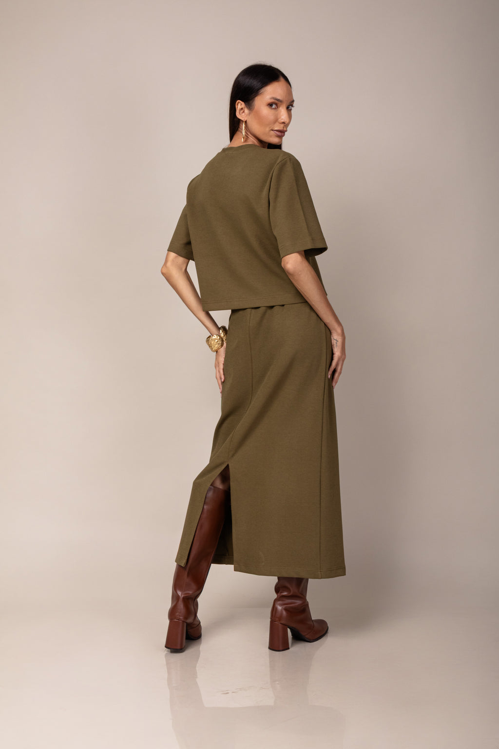 Conjunto de saia em malha