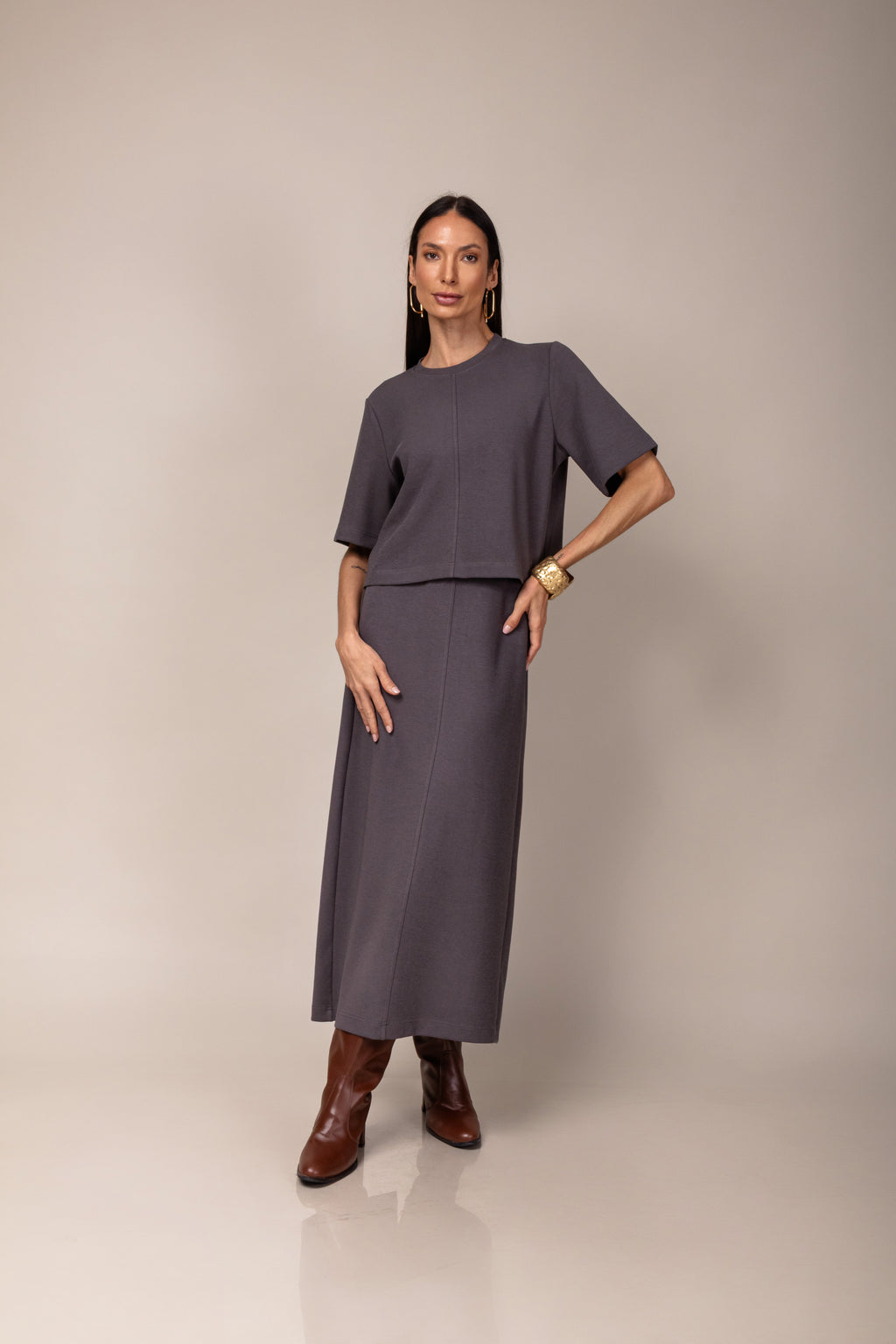 Conjunto de saia em malha