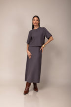 Conjunto de saia em malha