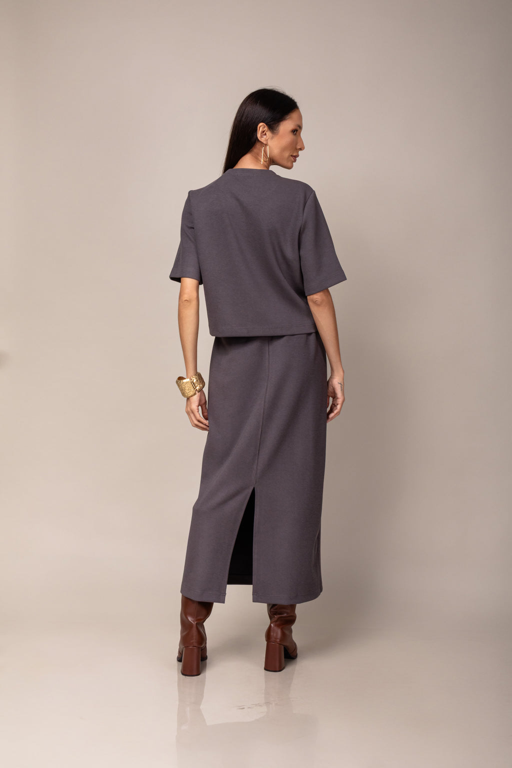 Conjunto de saia em malha