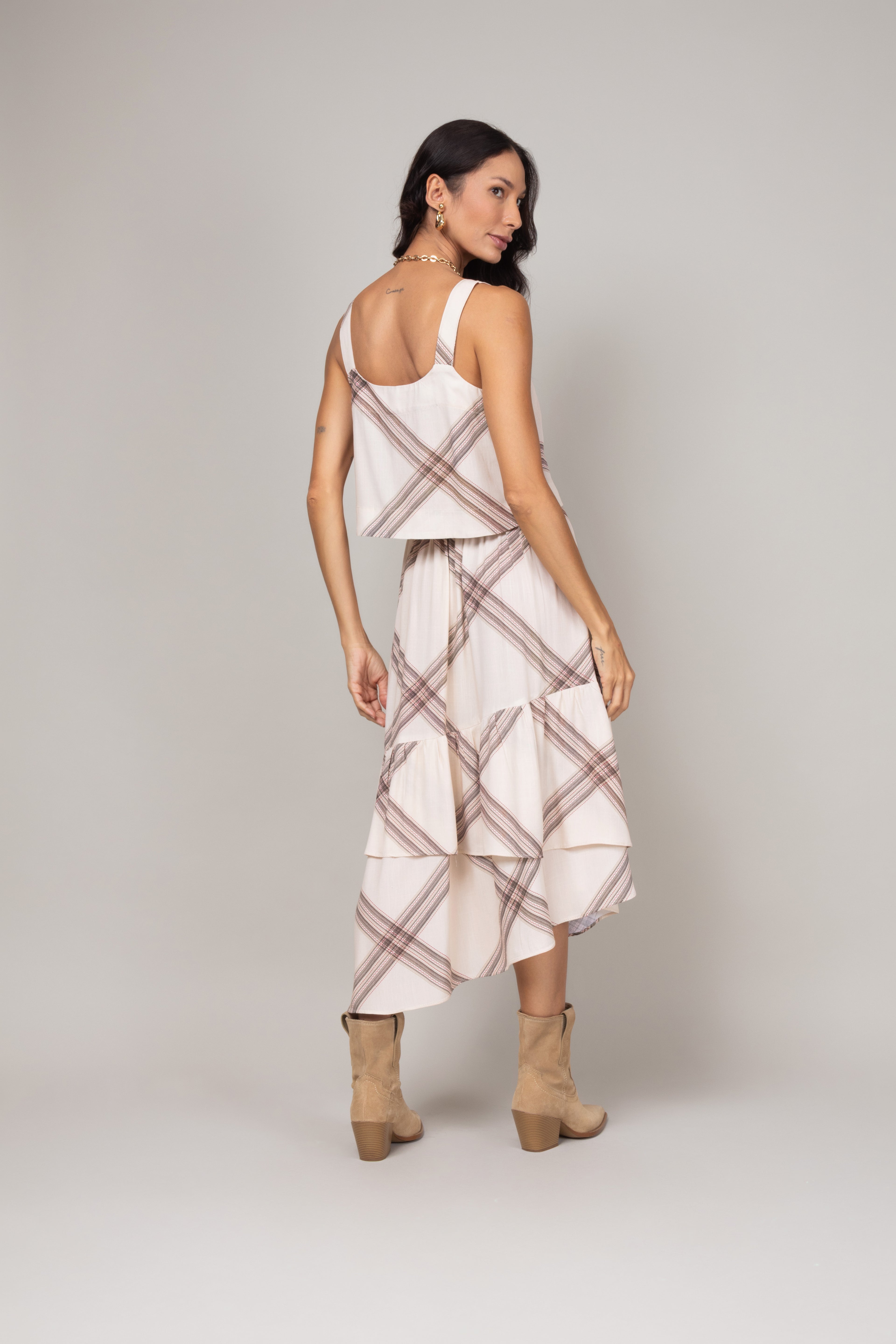 Conjunto com estampa xadrez