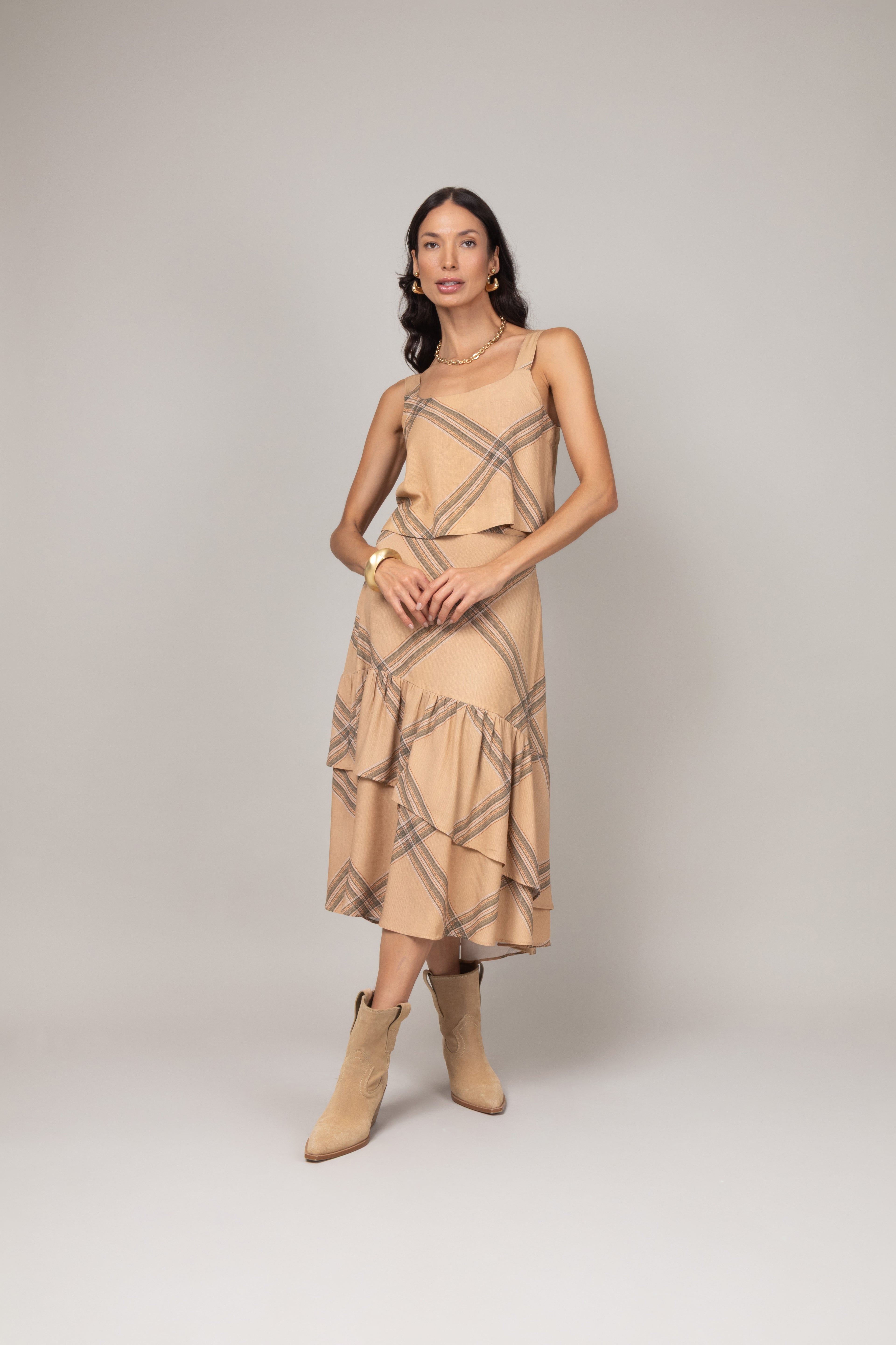 Conjunto com estampa xadrez