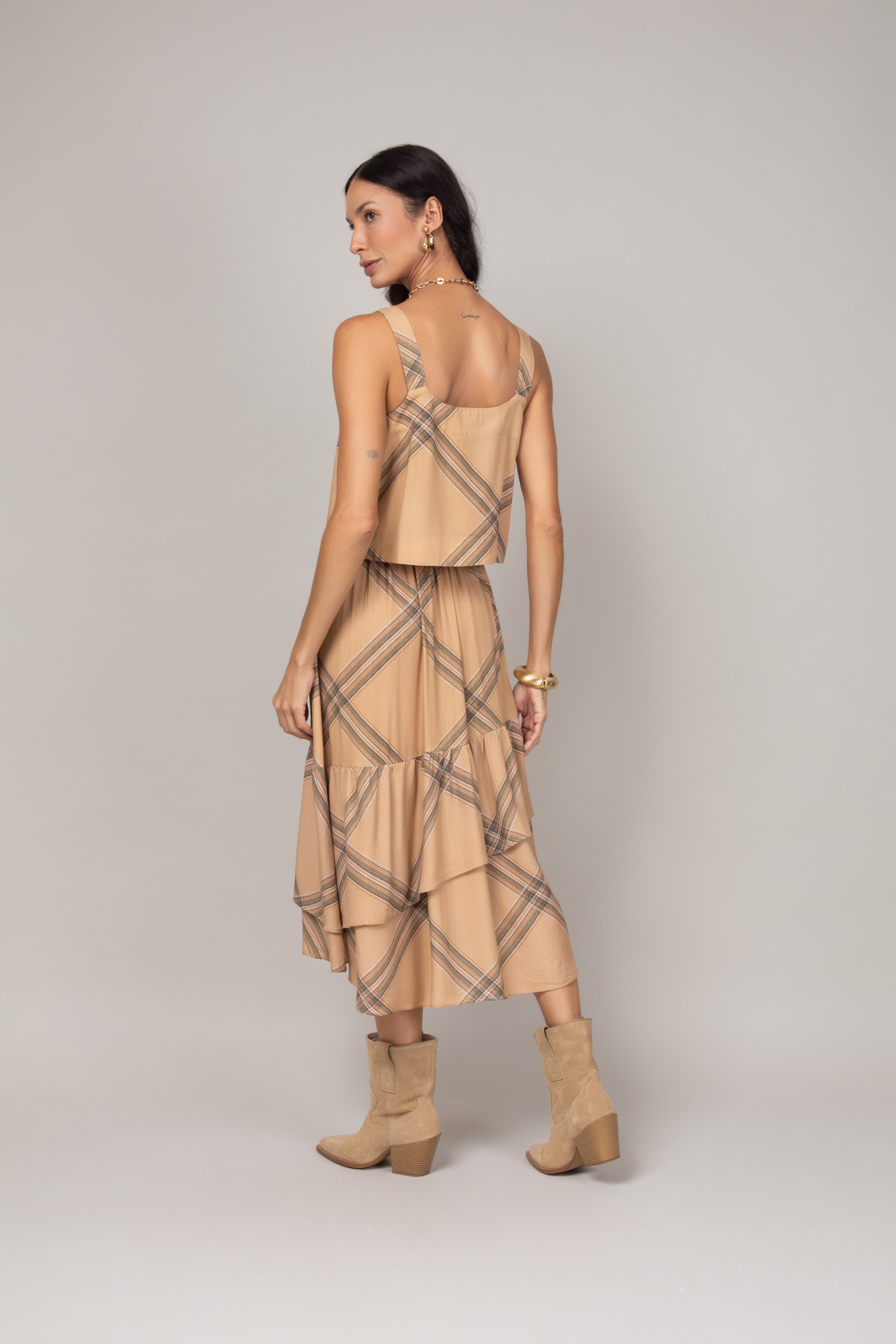 Conjunto com estampa xadrez