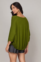 Blusa ampla com ajuste na barra