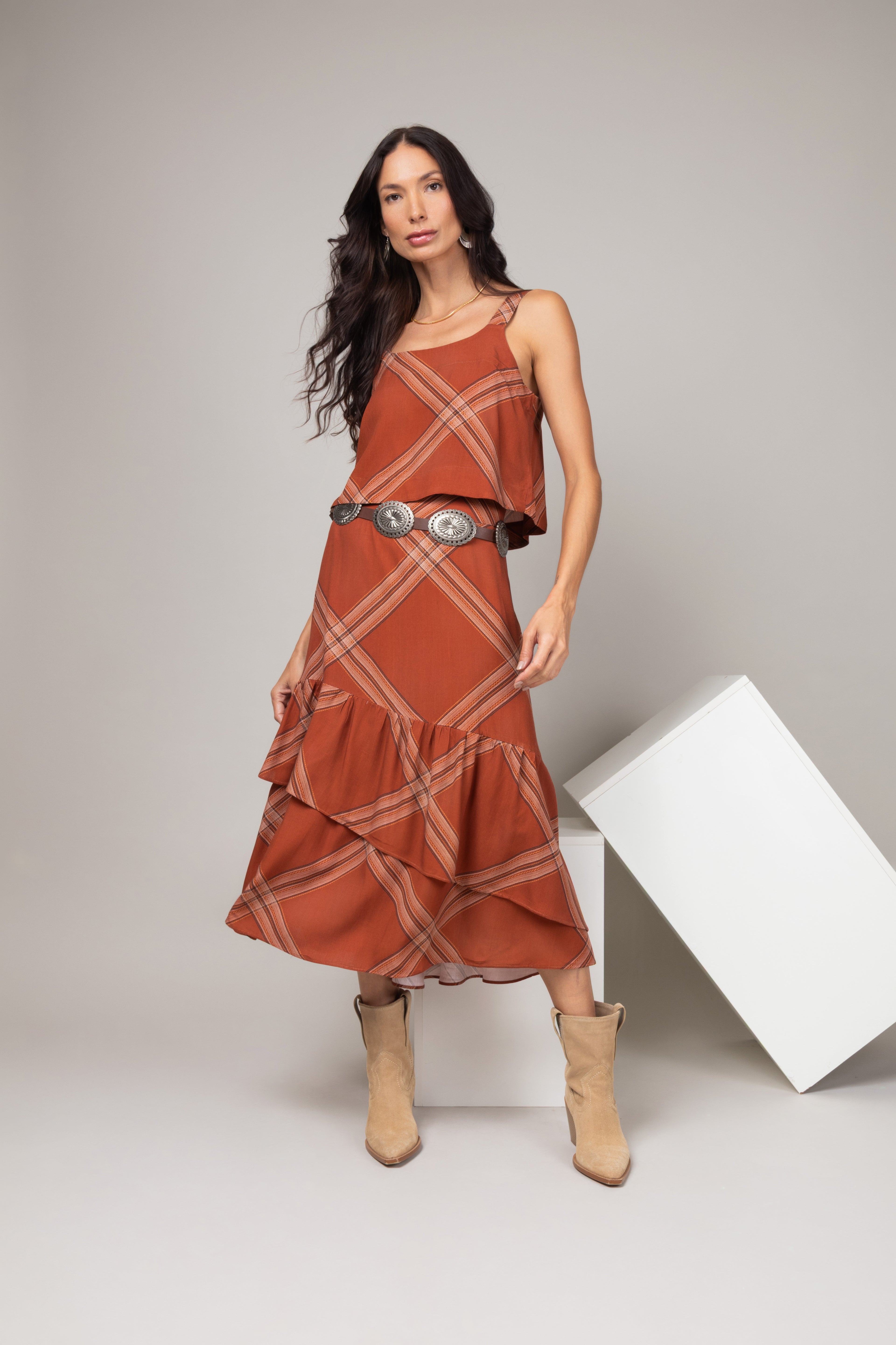 Conjunto com estampa xadrez