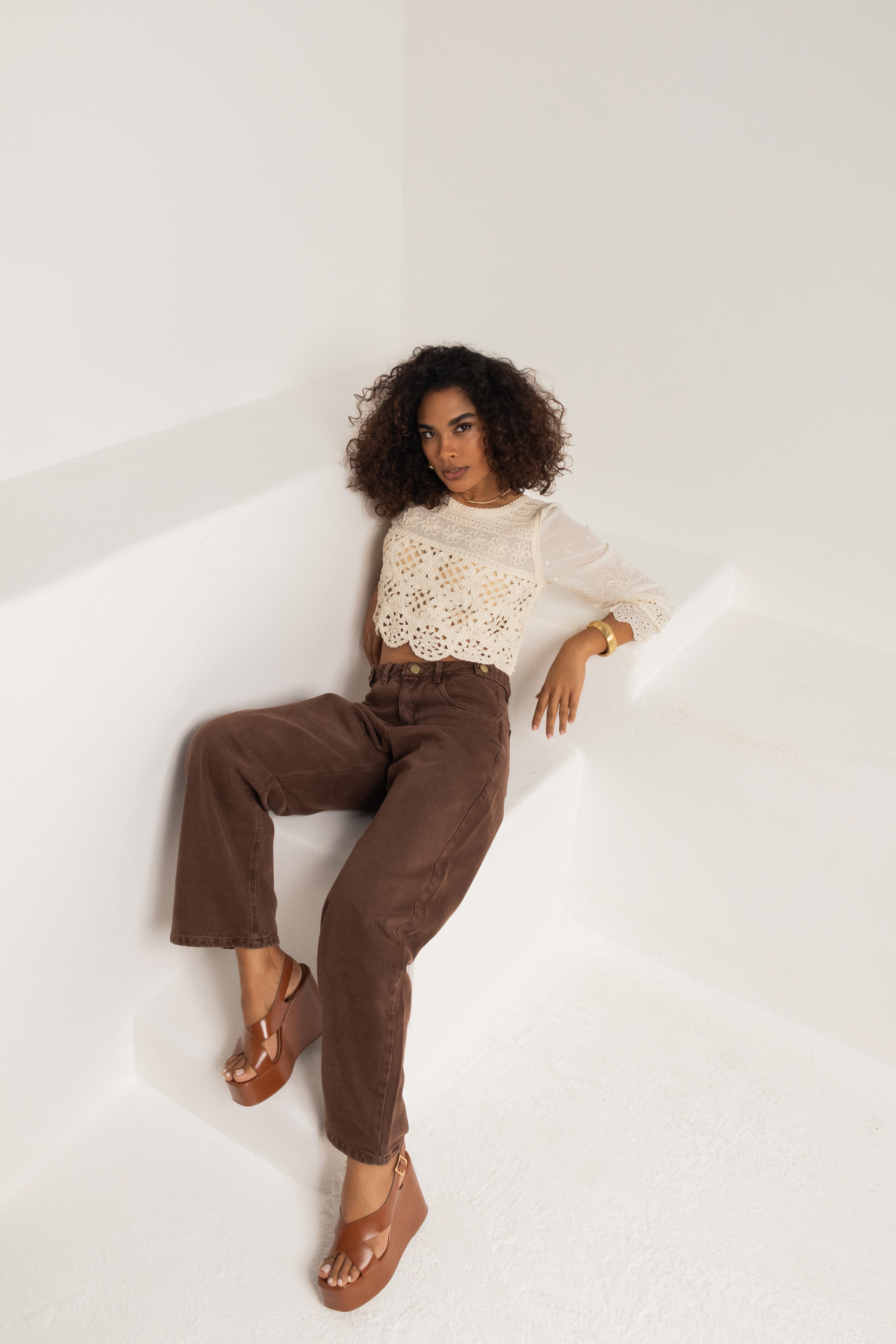 Calça sarja boyfriend