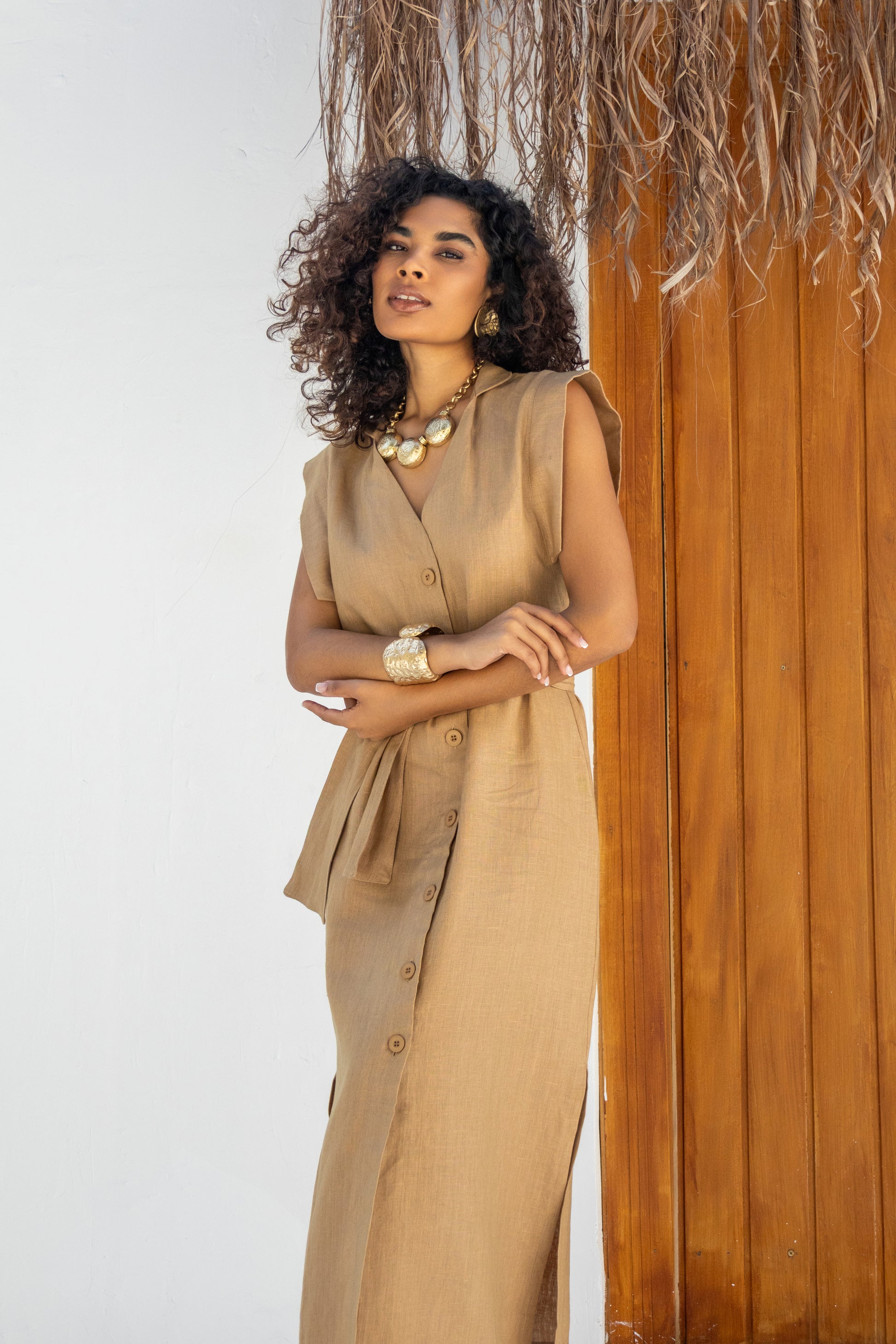 Chemise midi em linho