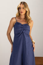 Macacão linho wide leg