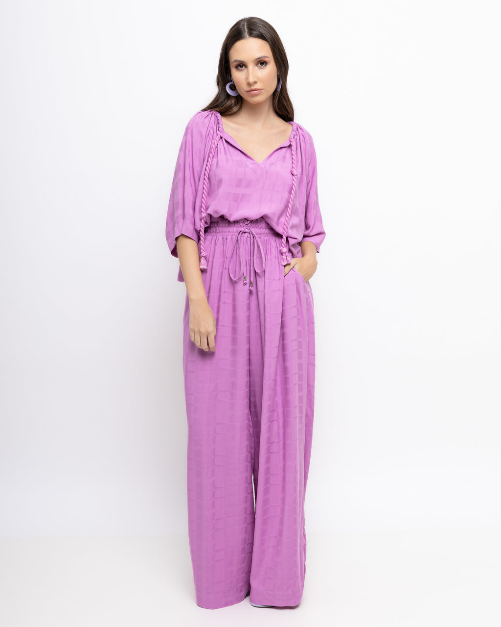Pantalona em viscose maquinetada