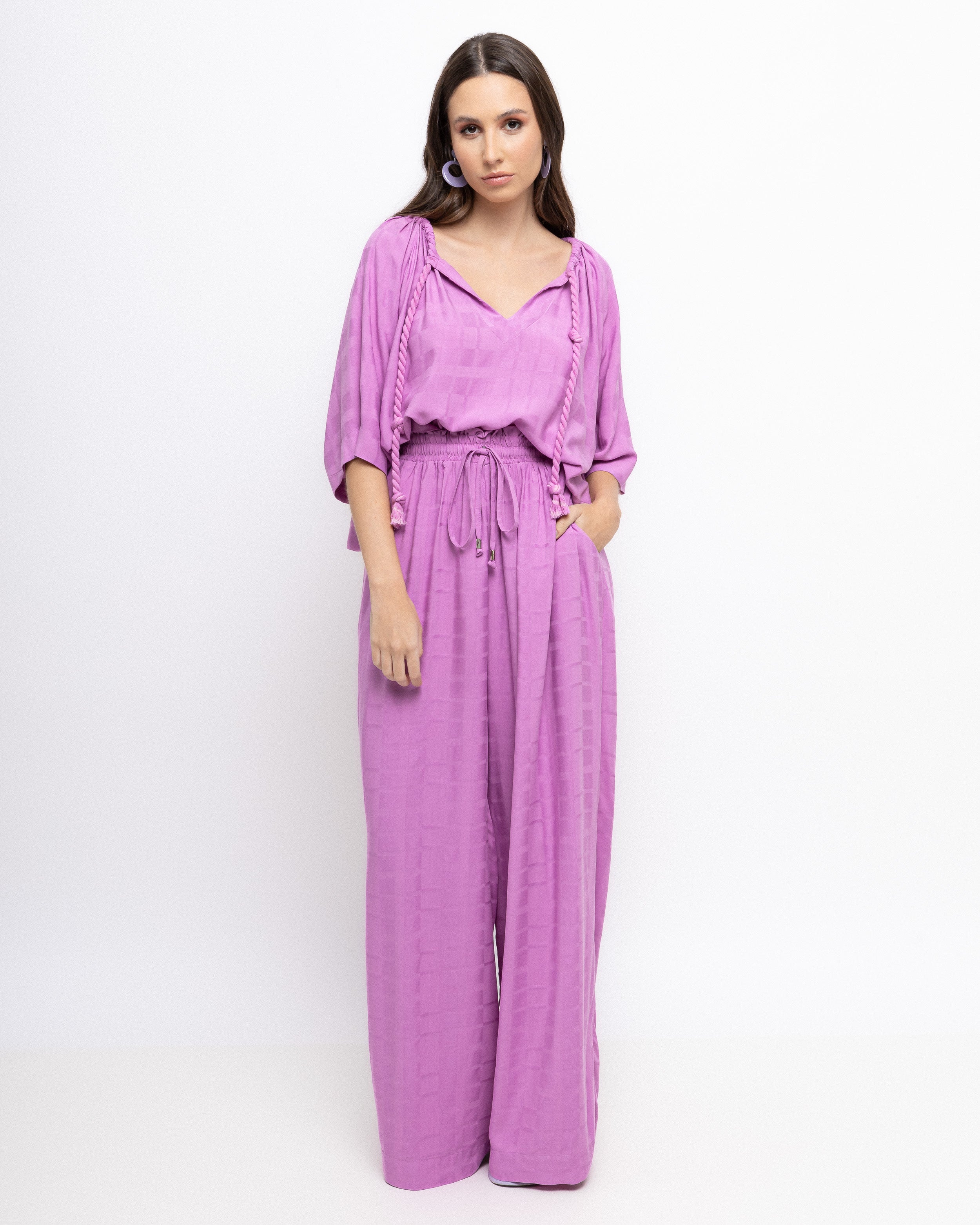 Pantalona em viscose maquinetada