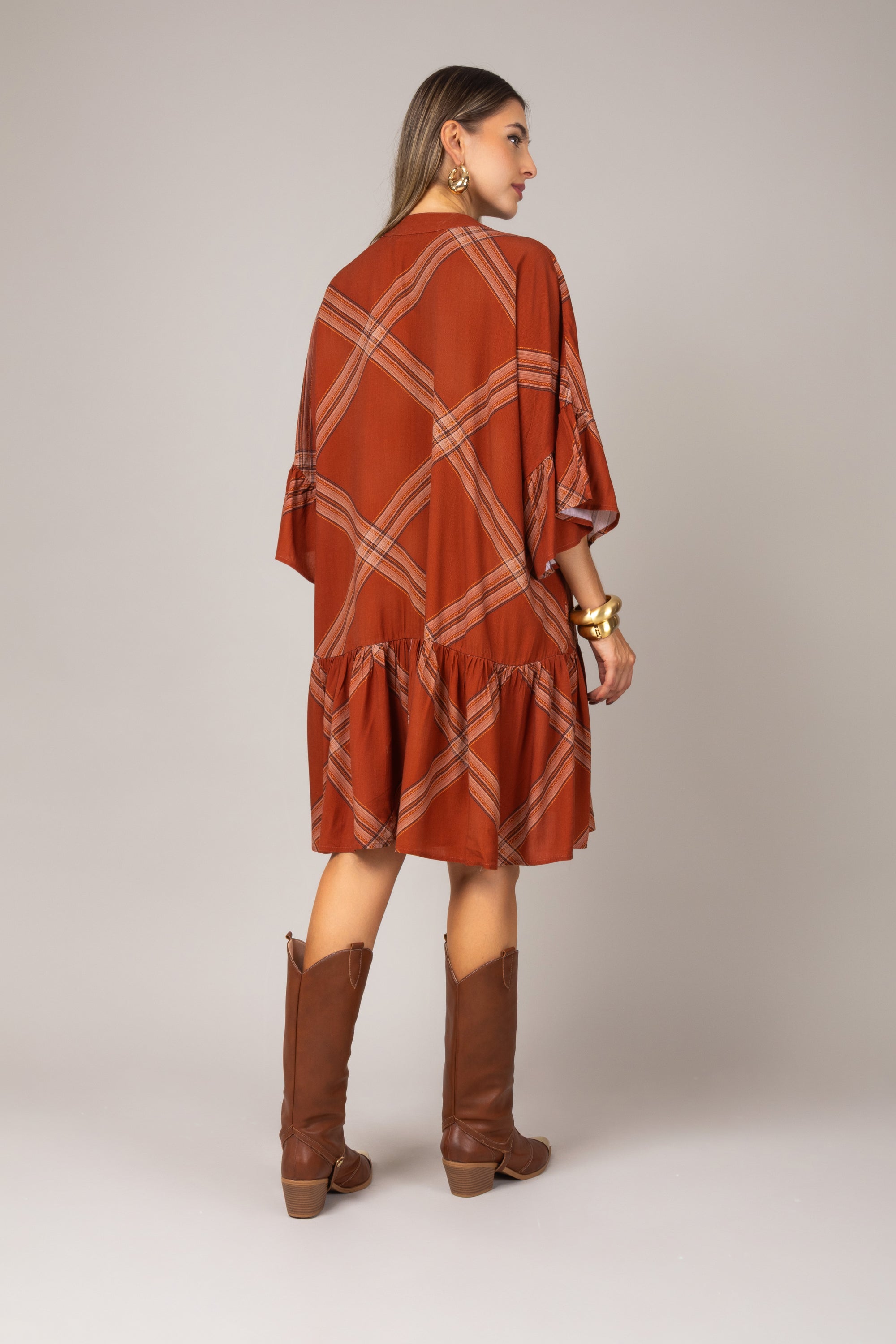 Vestido chemise xadrez