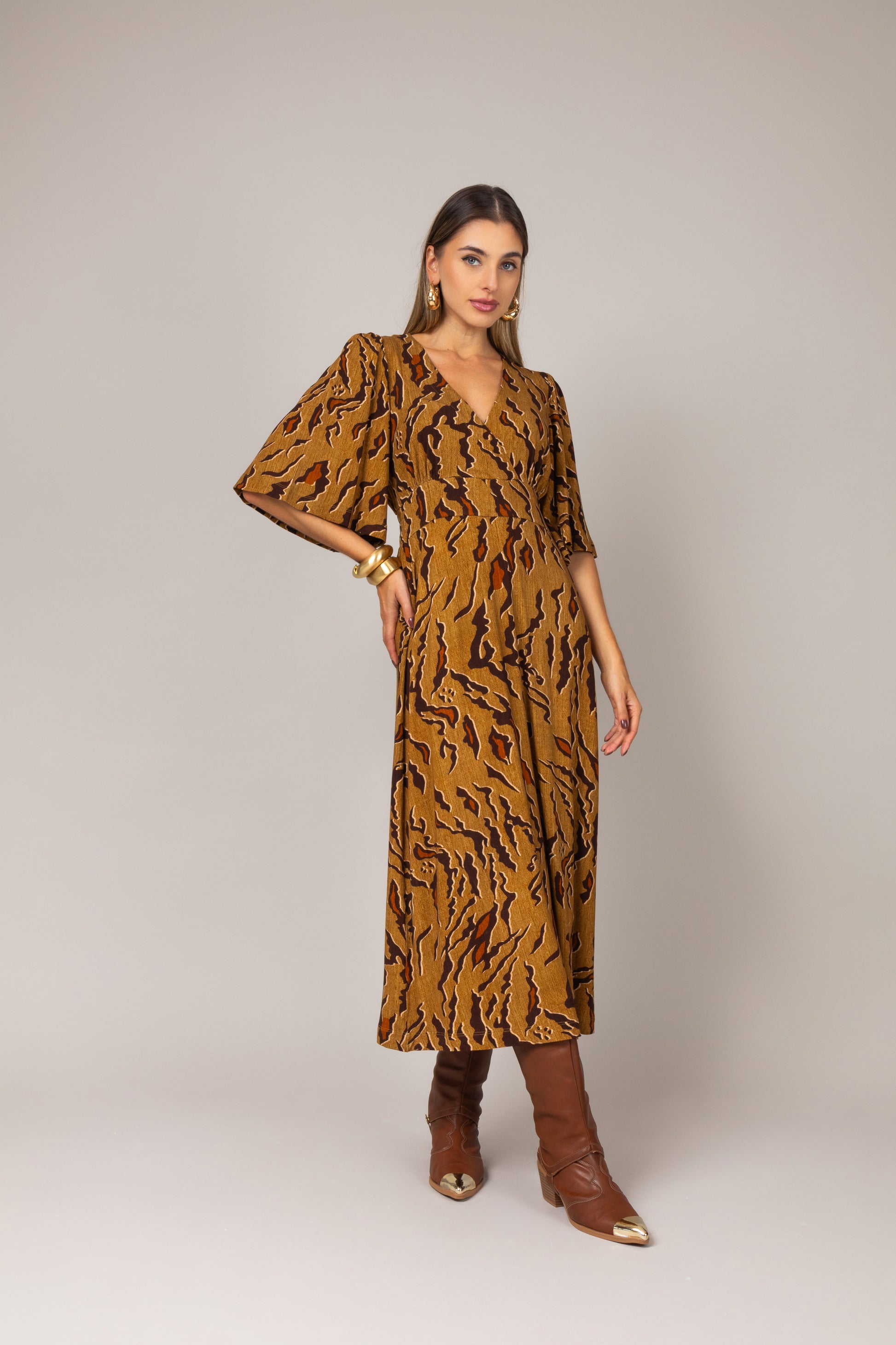 Vestido midi estampado