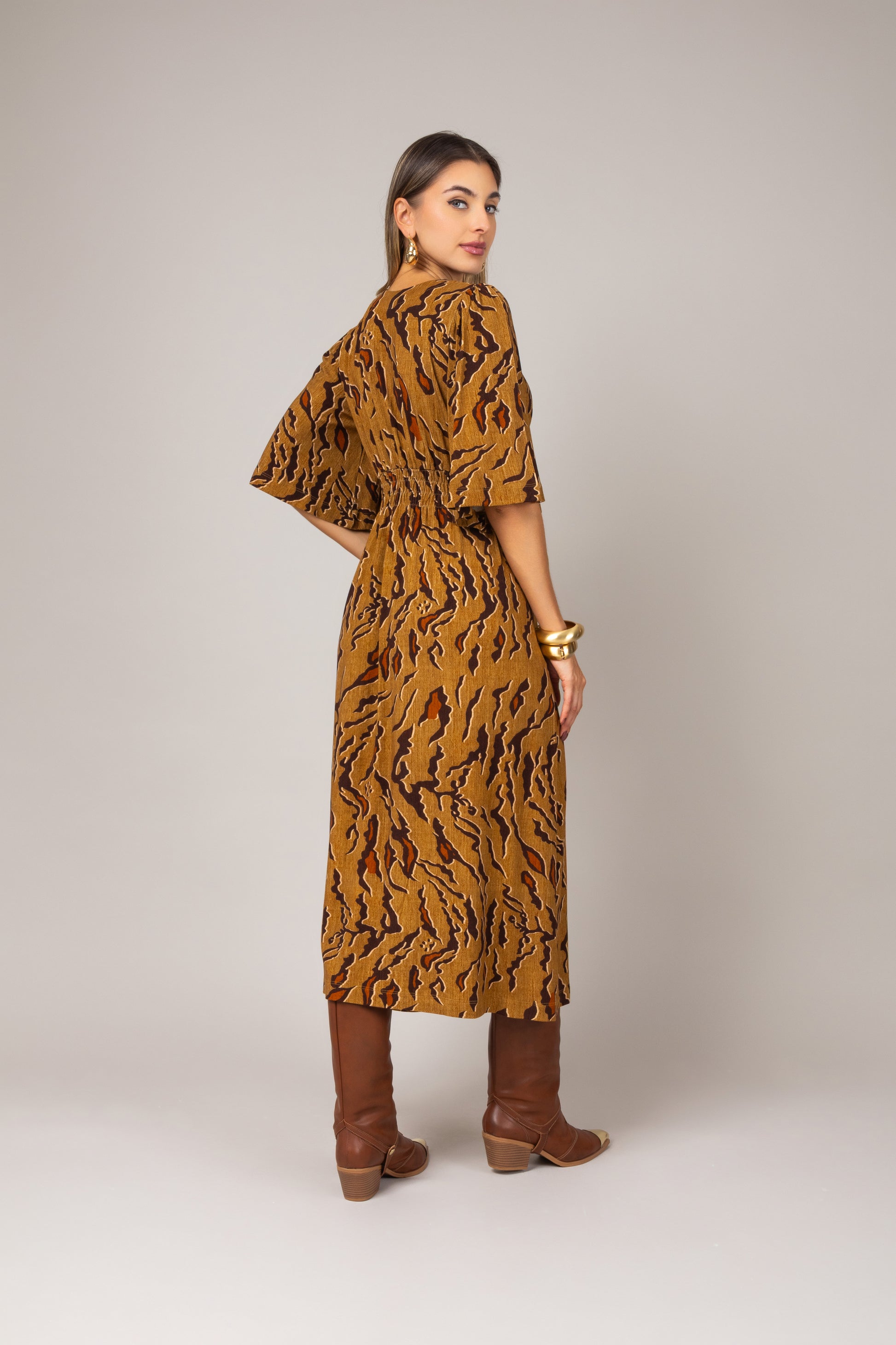 Vestido midi estampado