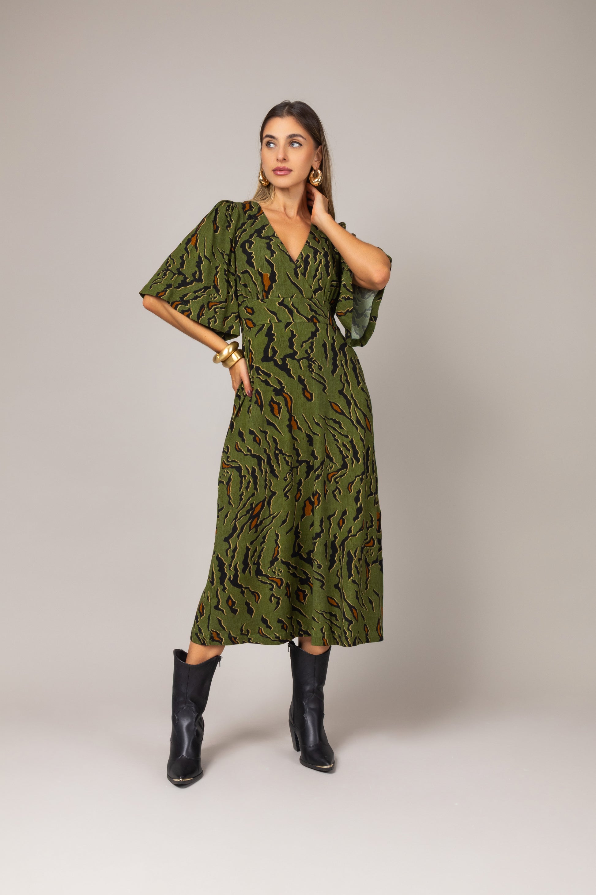 Vestido midi estampado