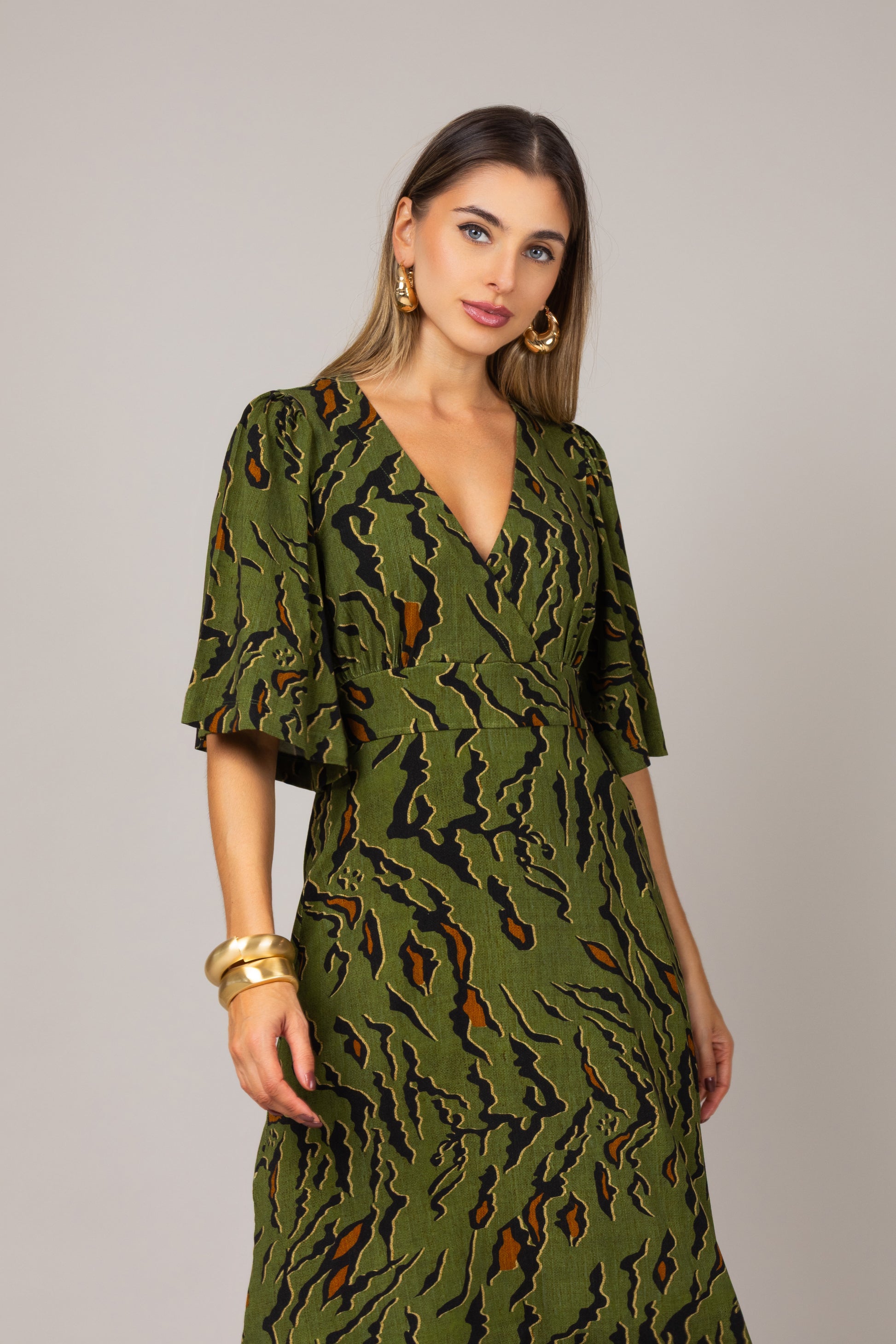 Vestido midi estampado